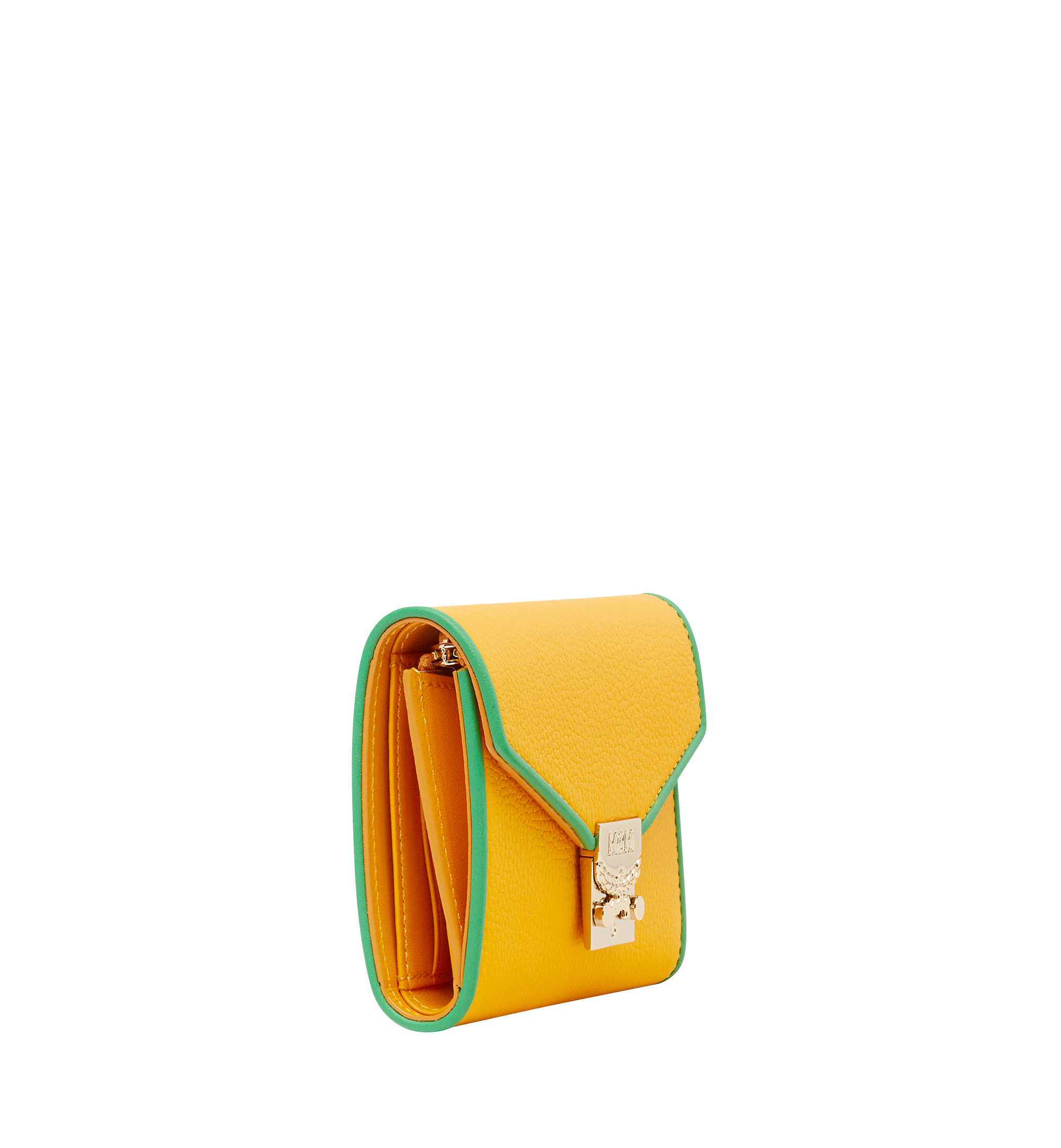 MCM Tracy Three Fold Wallet in Leather Yellow MYS8SPA33YX001 Noch mehr sehen 1