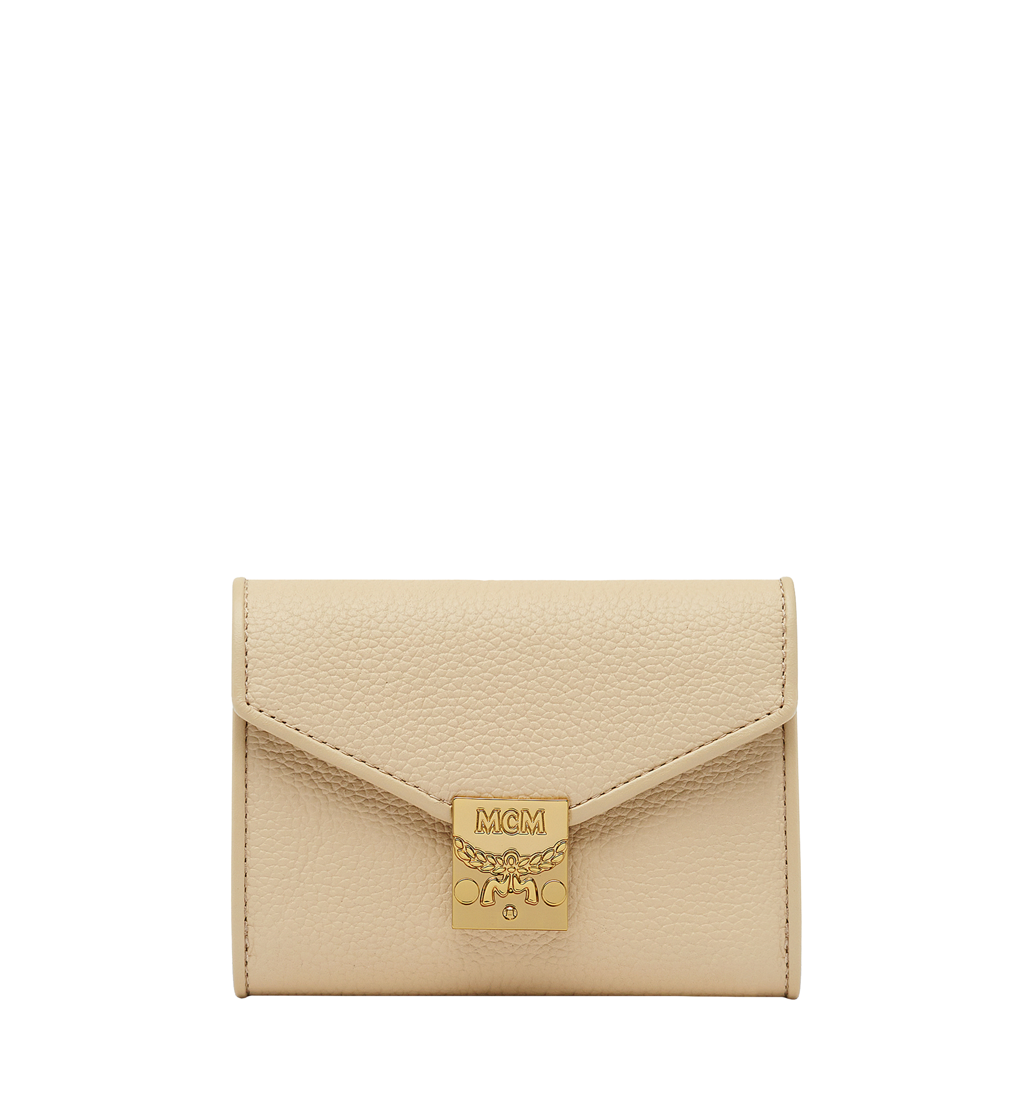 MCM Tracy Three Fold Wallet in Leather Beige MYS8SPA43IA001 Plus de photos 1