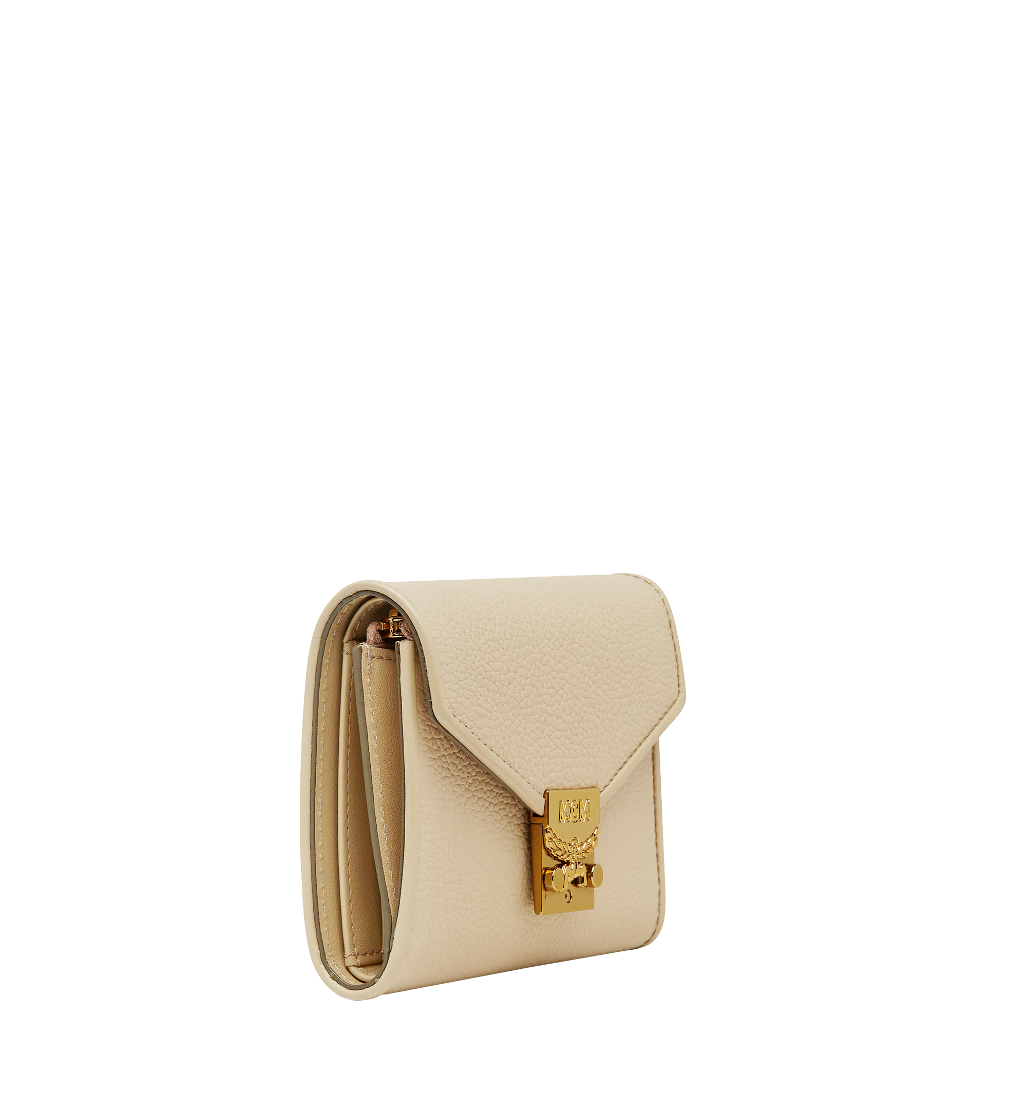 MCM Tracy Three Fold Wallet in Leather Beige MYS8SPA43IA001 Plus de photos 1