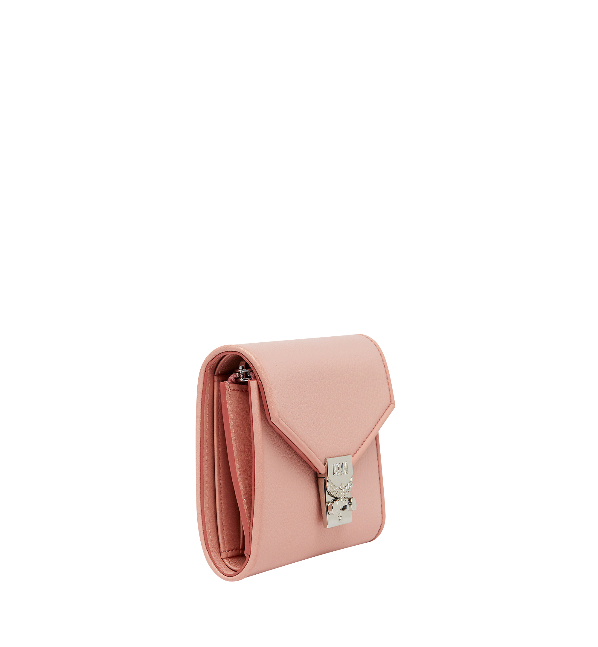 MCM Tracy Three Fold Wallet in Leather Pink MYS8SPA43PV001 Alternate View 1