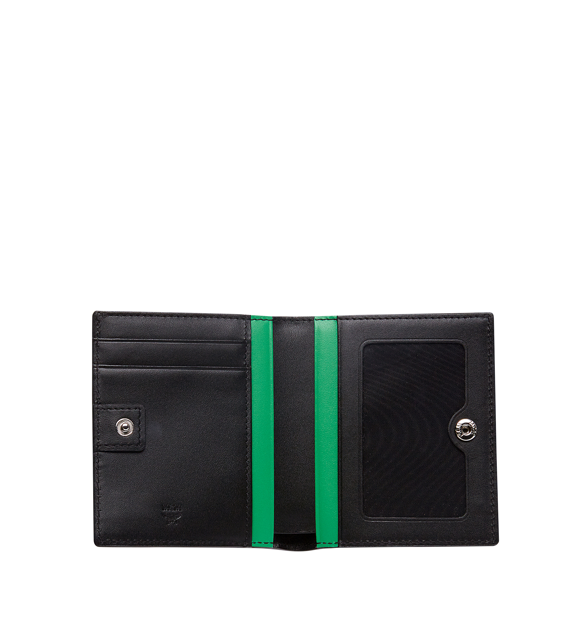 MCM Aren Two Fold Wallet in Victory Flower Black MYS8SSE07BK001 Alternate View 3