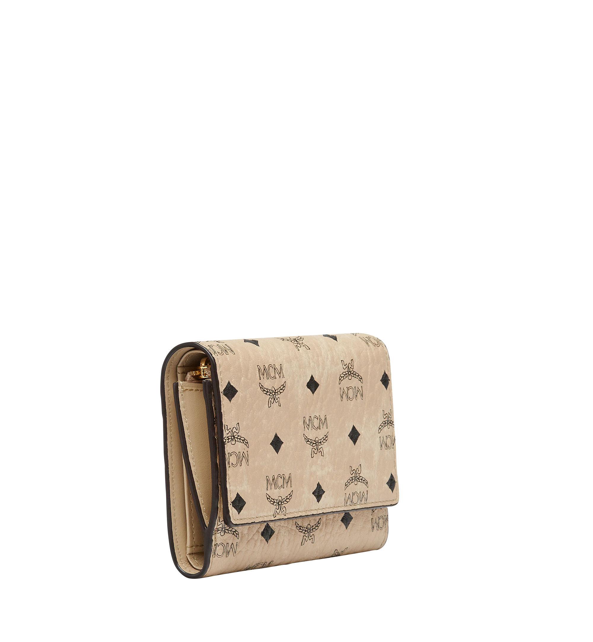MCM Dreifach gefaltete Brieftasche aus Visetos Original Beige MYS8SVI83IG001 Noch mehr sehen 1