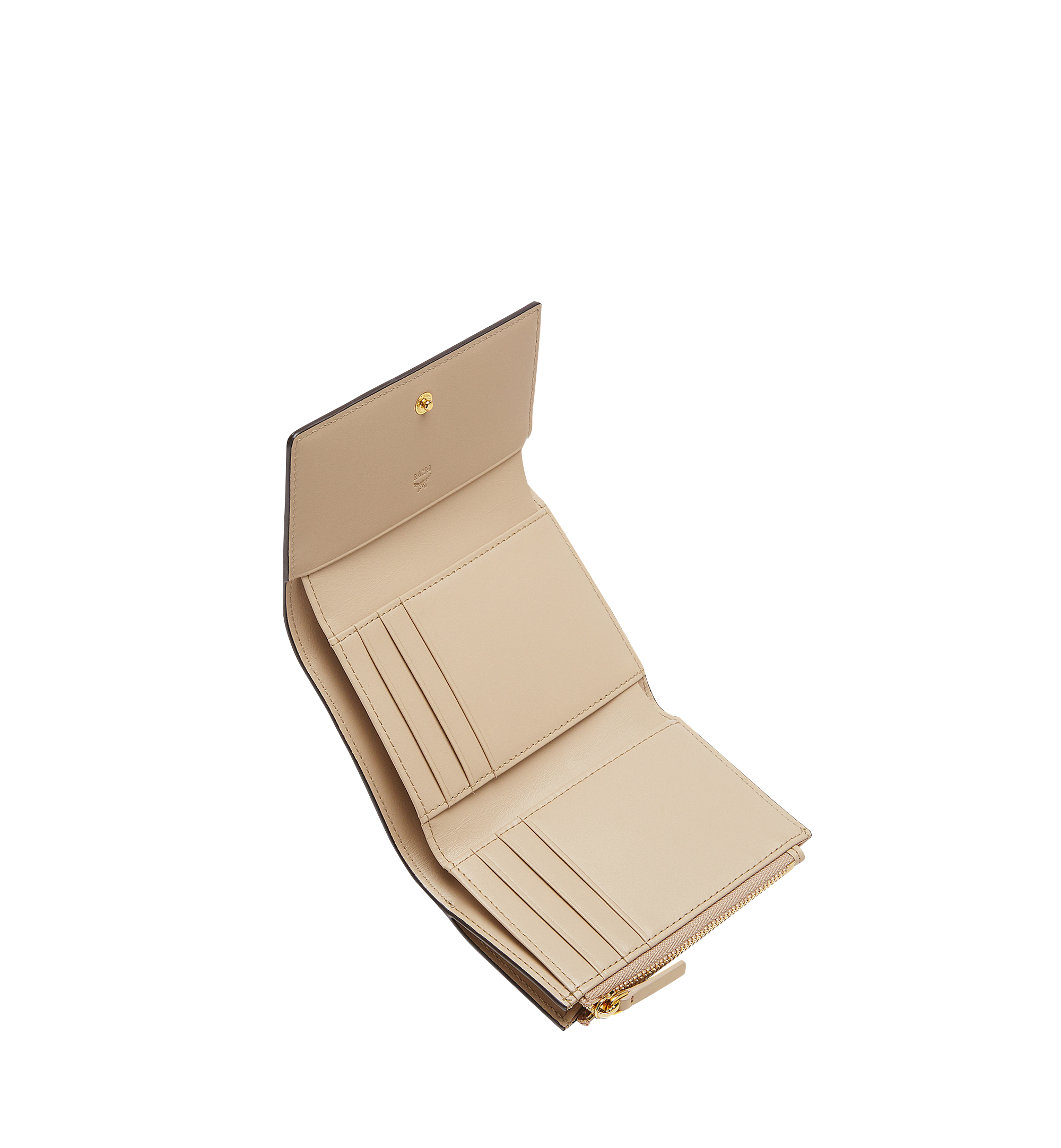 MCM Dreifach gefaltete Brieftasche aus Visetos Original Beige MYS8SVI83IG001 Noch mehr sehen 3