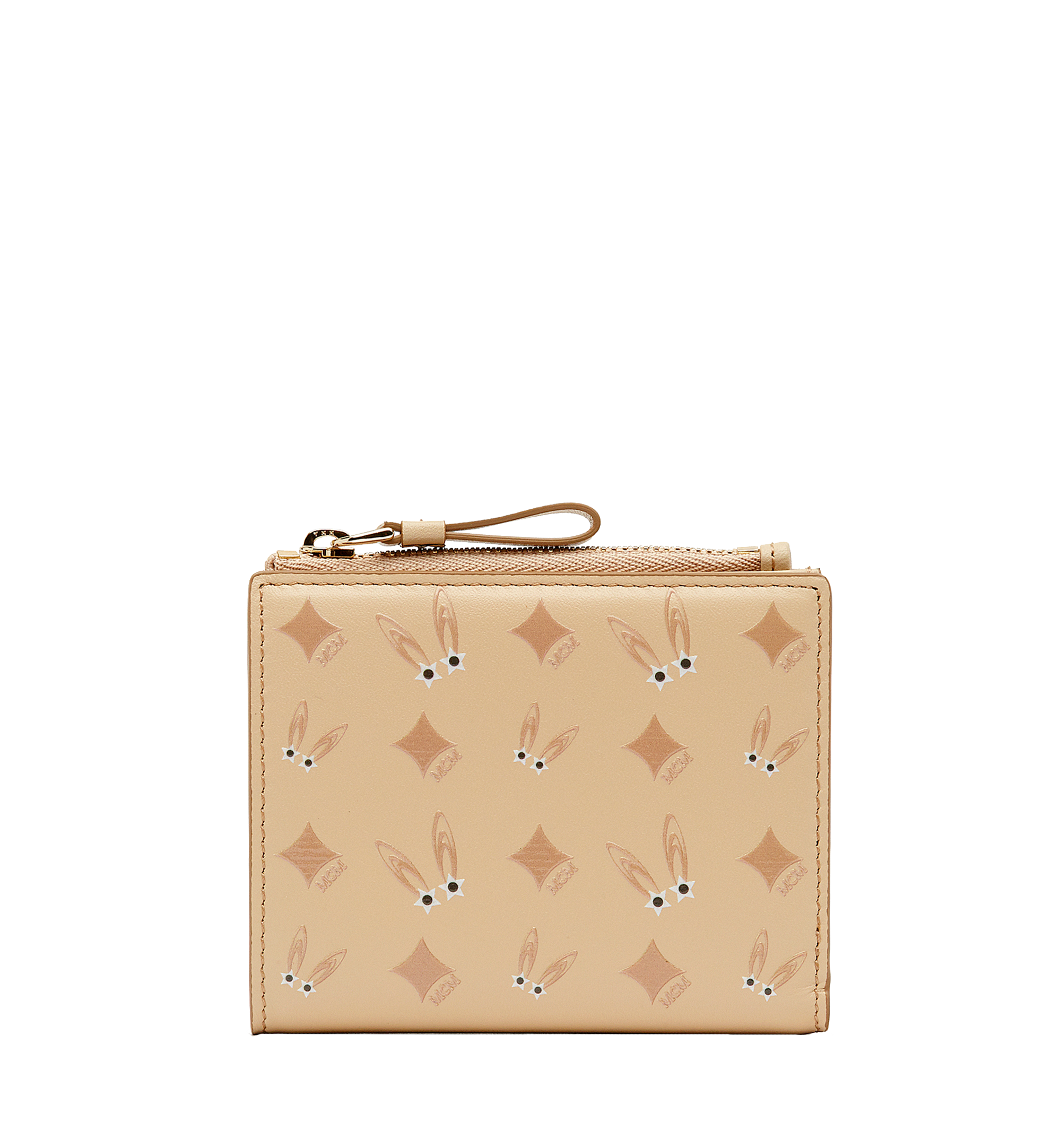 MCM Rabbit Tarot Diamond Wallet in Leather Beige MYS8SXL13IA001 Alternate View 1
