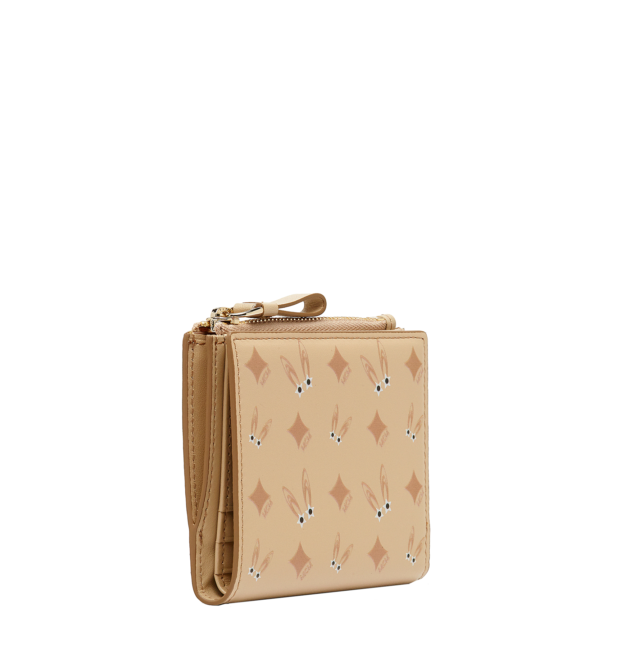 MCM Rabbit Tarot Diamond Wallet in Leather Beige MYS8SXL13IA001 Alternate View 1