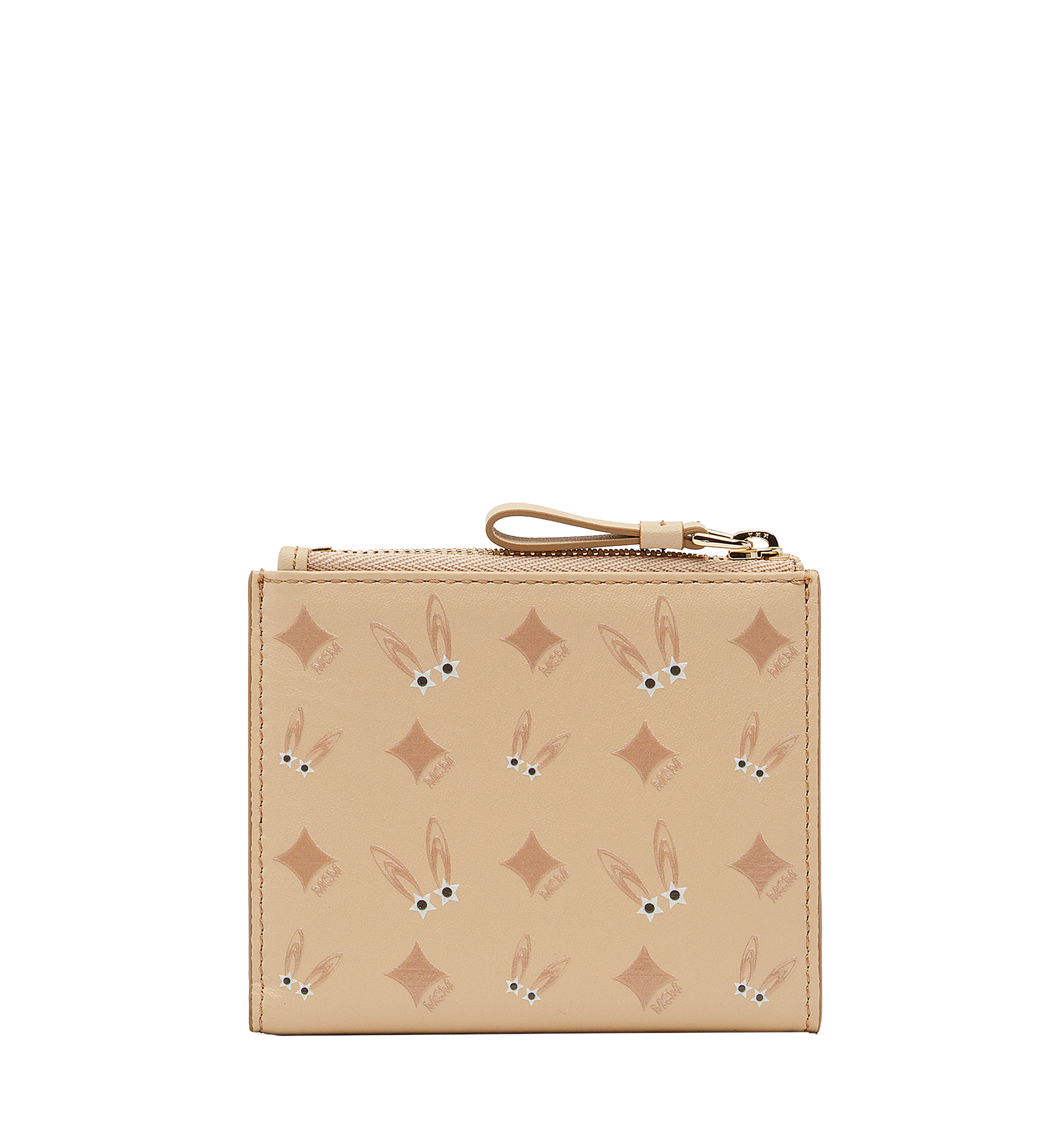 MCM Rabbit Tarot Diamond Wallet in Leather Beige MYS8SXL13IA001 Alternate View 2
