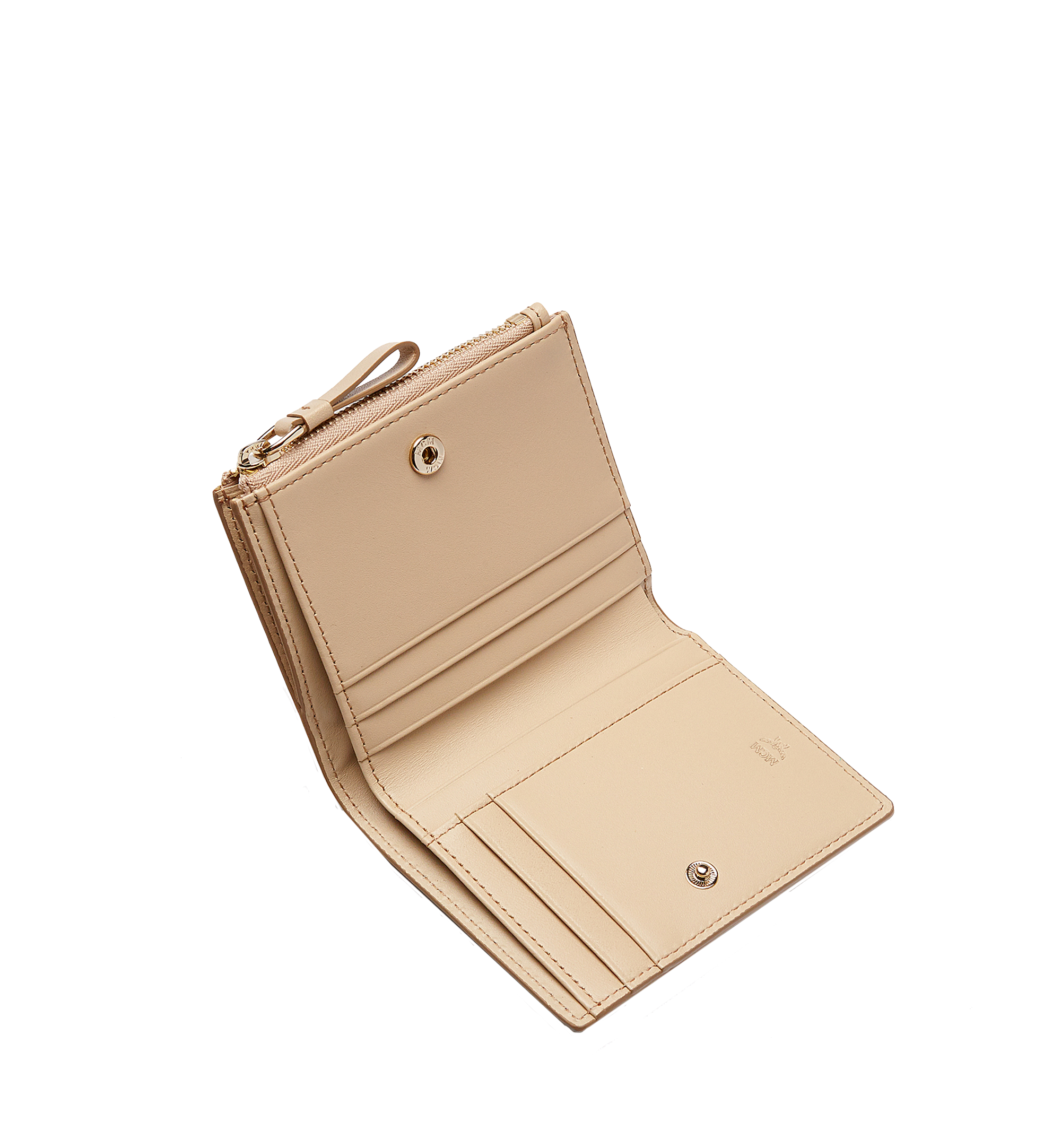 MCM Rabbit Tarot Diamond Wallet in Leather Beige MYS8SXL13IA001 Alternate View 3