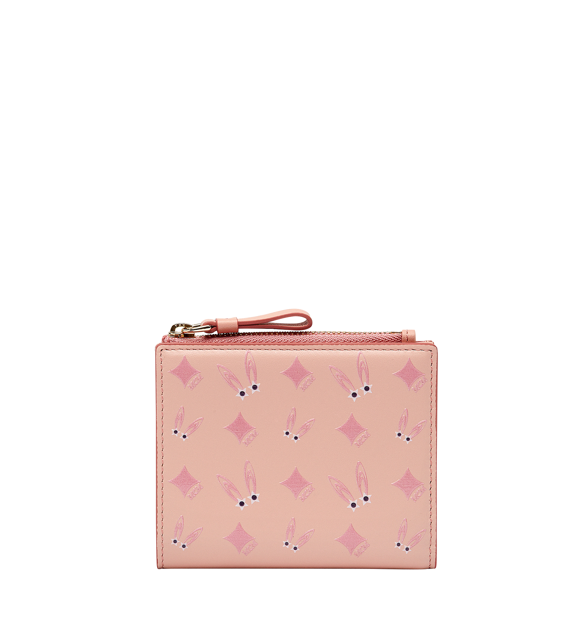 MCM Rabbit Tarot Diamond Wallet in Leather Pink MYS8SXL13PV001 Alternate View 1