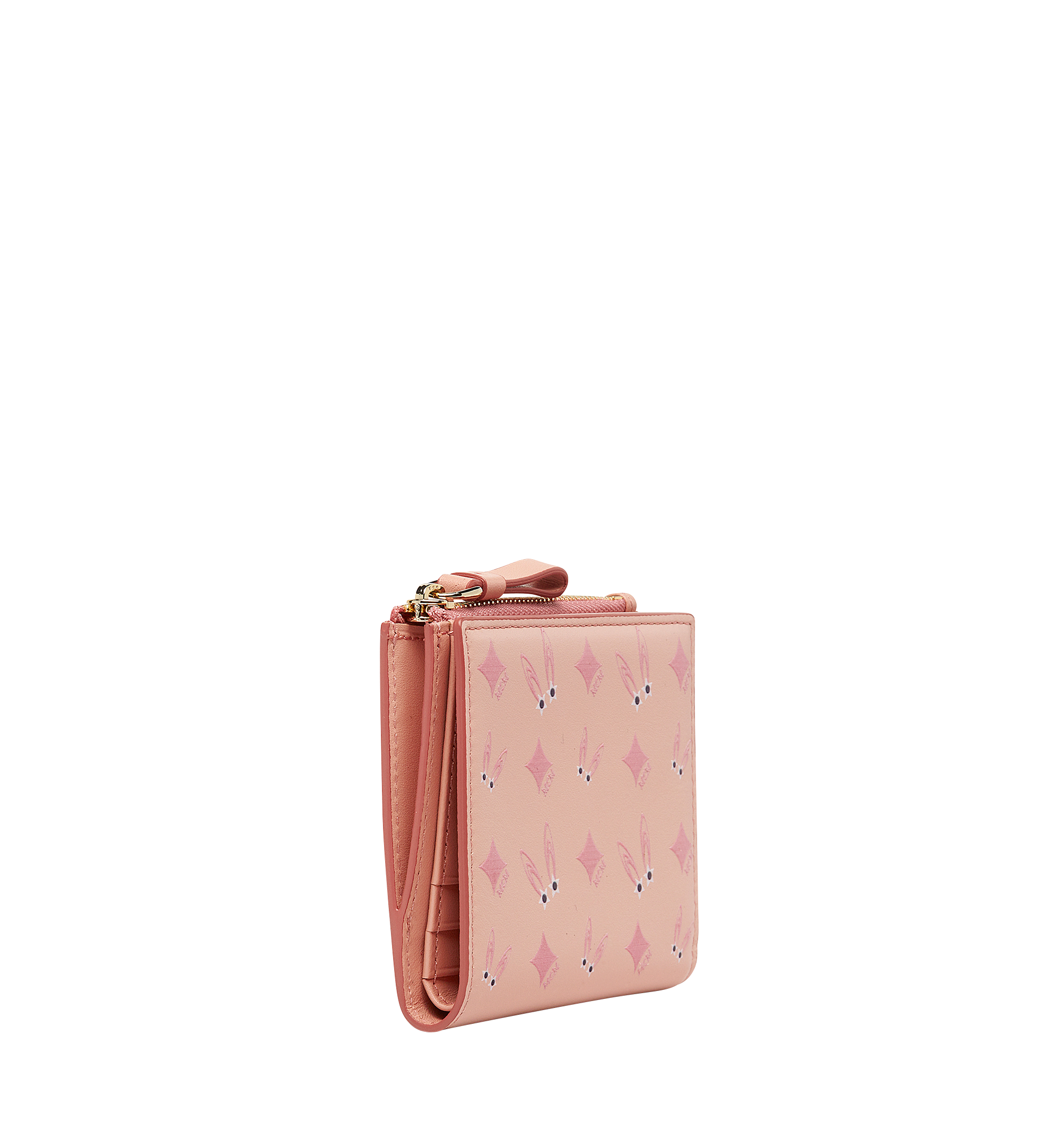 MCM Rabbit Tarot Diamond Wallet in Leather Pink MYS8SXL13PV001 Alternate View 1