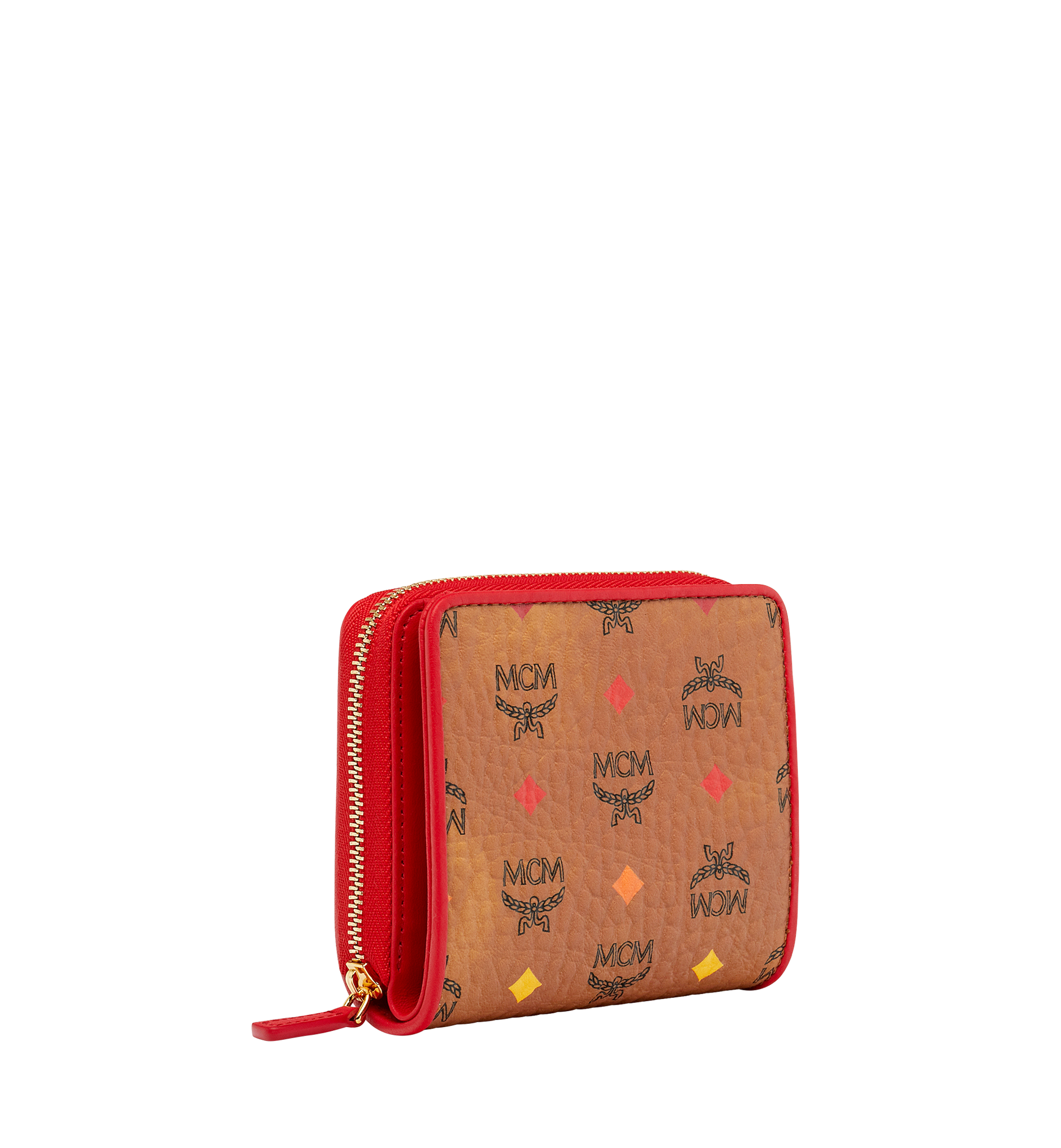 MCM Zip Around Wallet in Skyoptic Visetos Cognac MYS9SSV66CA001 Alternate View 1