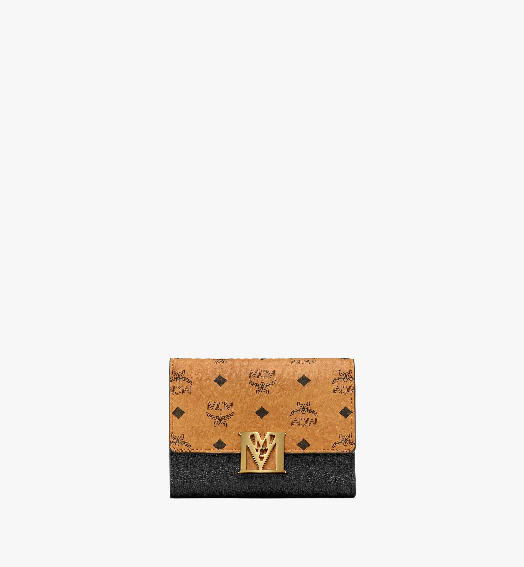 MCM Mena Trifold Wallet in Visetos Leather Block Black MYSAALM01BK001 Alternate View 1