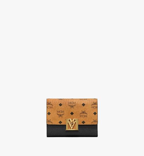 Mena Trifold Wallet in Visetos Leather Block