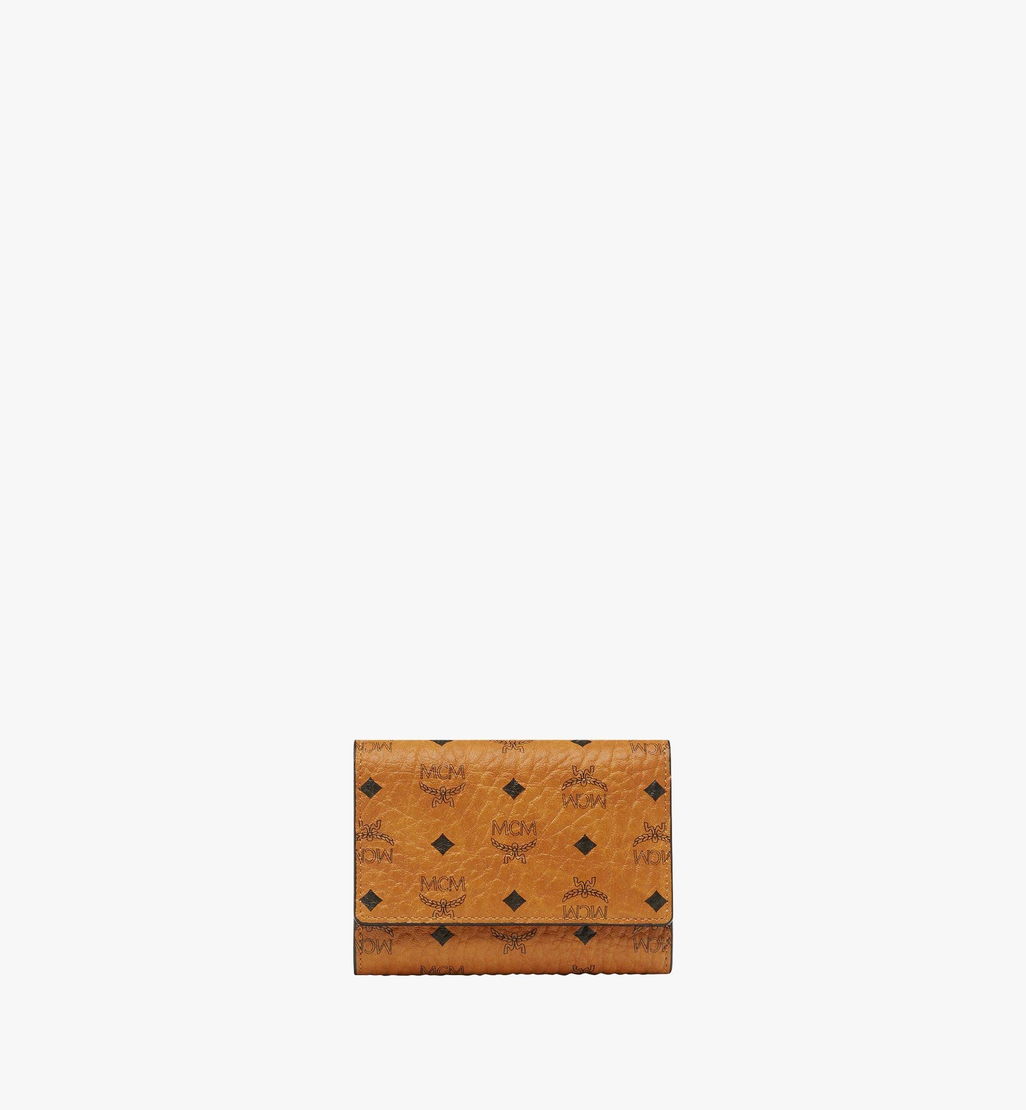 MCM Trifold Wallet in Visetos Original Cognac MYSAAVI01CO001 Alternate View 1