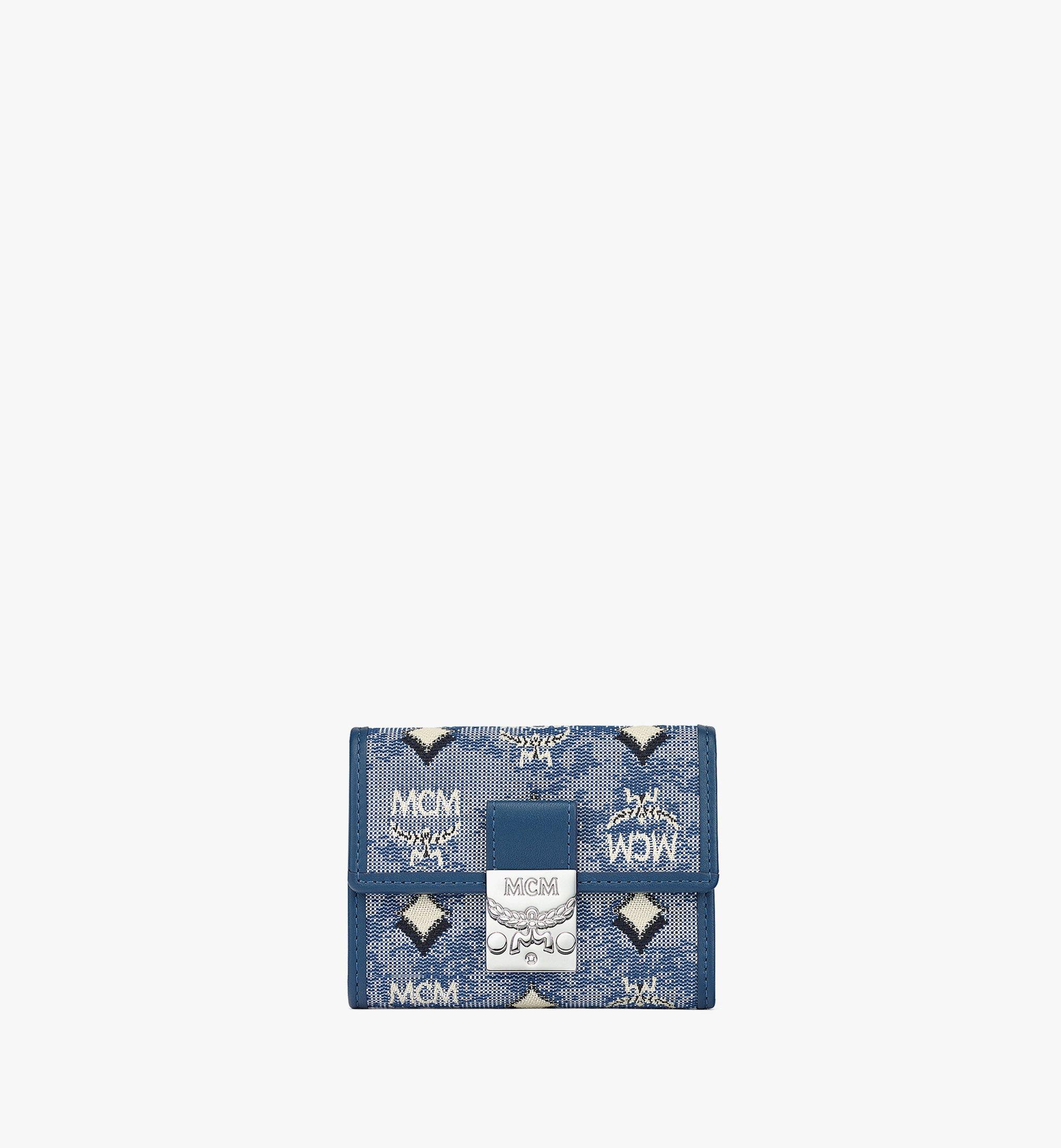 MCM Dreifach gefaltete Brieftasche aus Vintage-Jacquard mit Monogramm Blue MYSBATQ01LU001 Noch mehr sehen 1