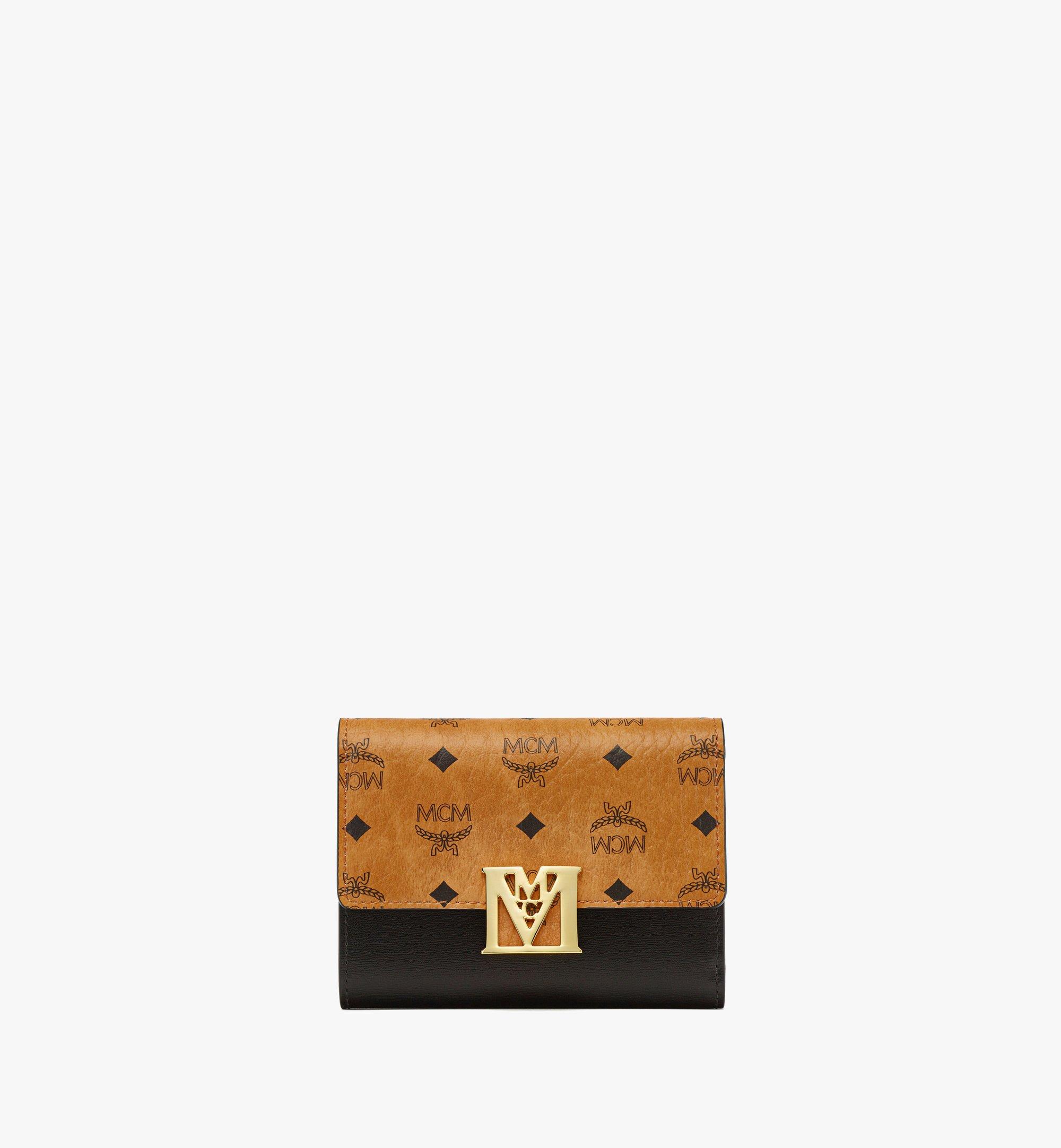 MCM Travia Trifold Wallet in Visetos Leather Mix Black MYSCALM01BK001 Alternate View 1