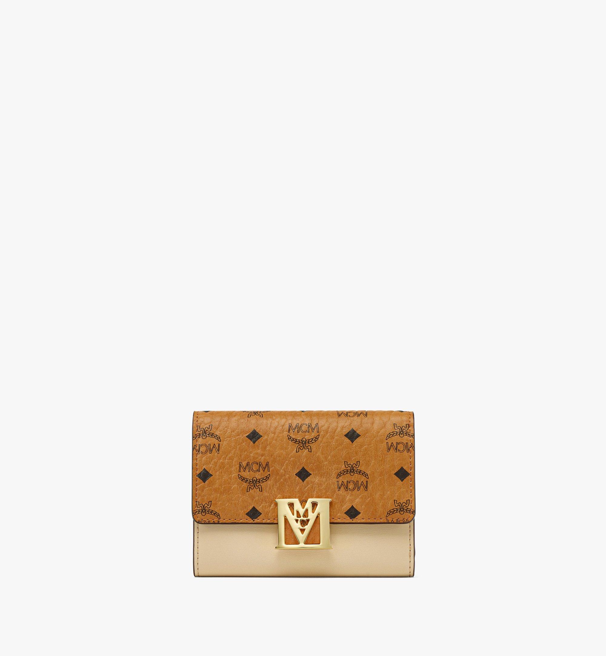 MCM Travia Trifold Wallet in Visetos Leather Mix Beige MYSCALM01IW001 Alternate View 1