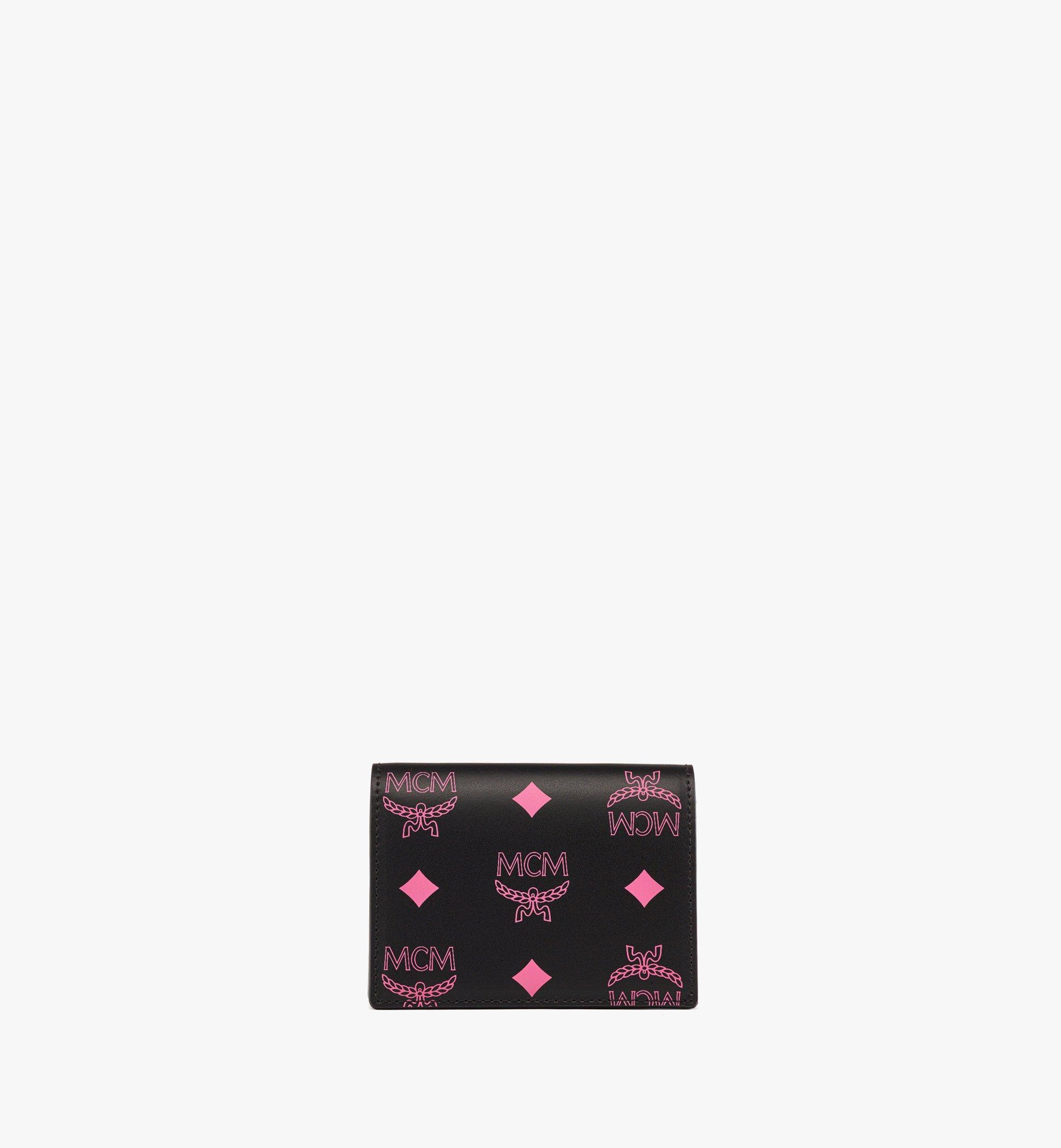 MCM Aren 컬러 스플래시 로고 레더 스냅 지갑 Pink MYSDSTA01QH001 다른 각도 보기 1