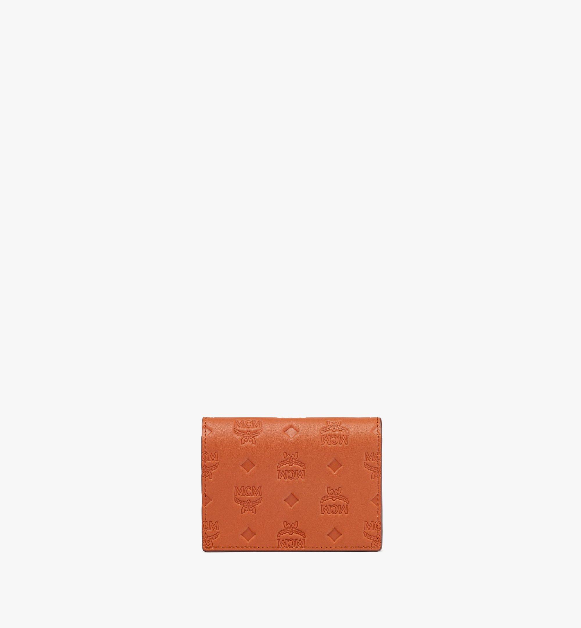 Mcm Aren Snap Wallet in Embossed Monogram Leather, Black