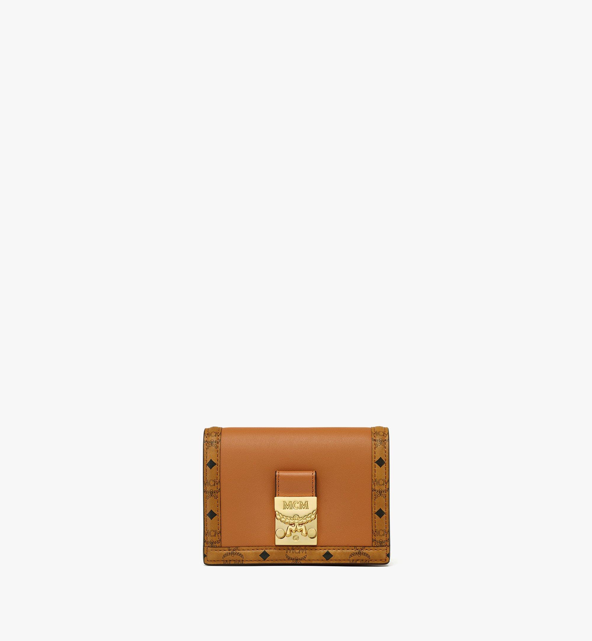 Mcm Tracy Wallet In Visetos In Cognac