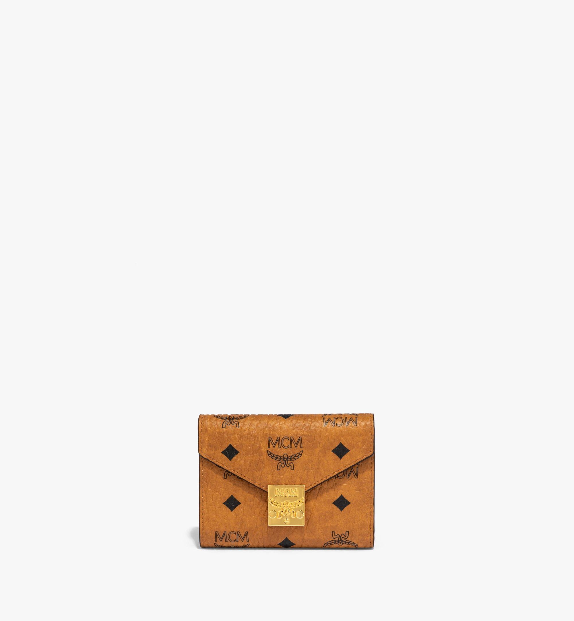 MCM Tracy Trifold Wallet in Visetos Cognac MYSDSXT03CO001 Alternate View 1