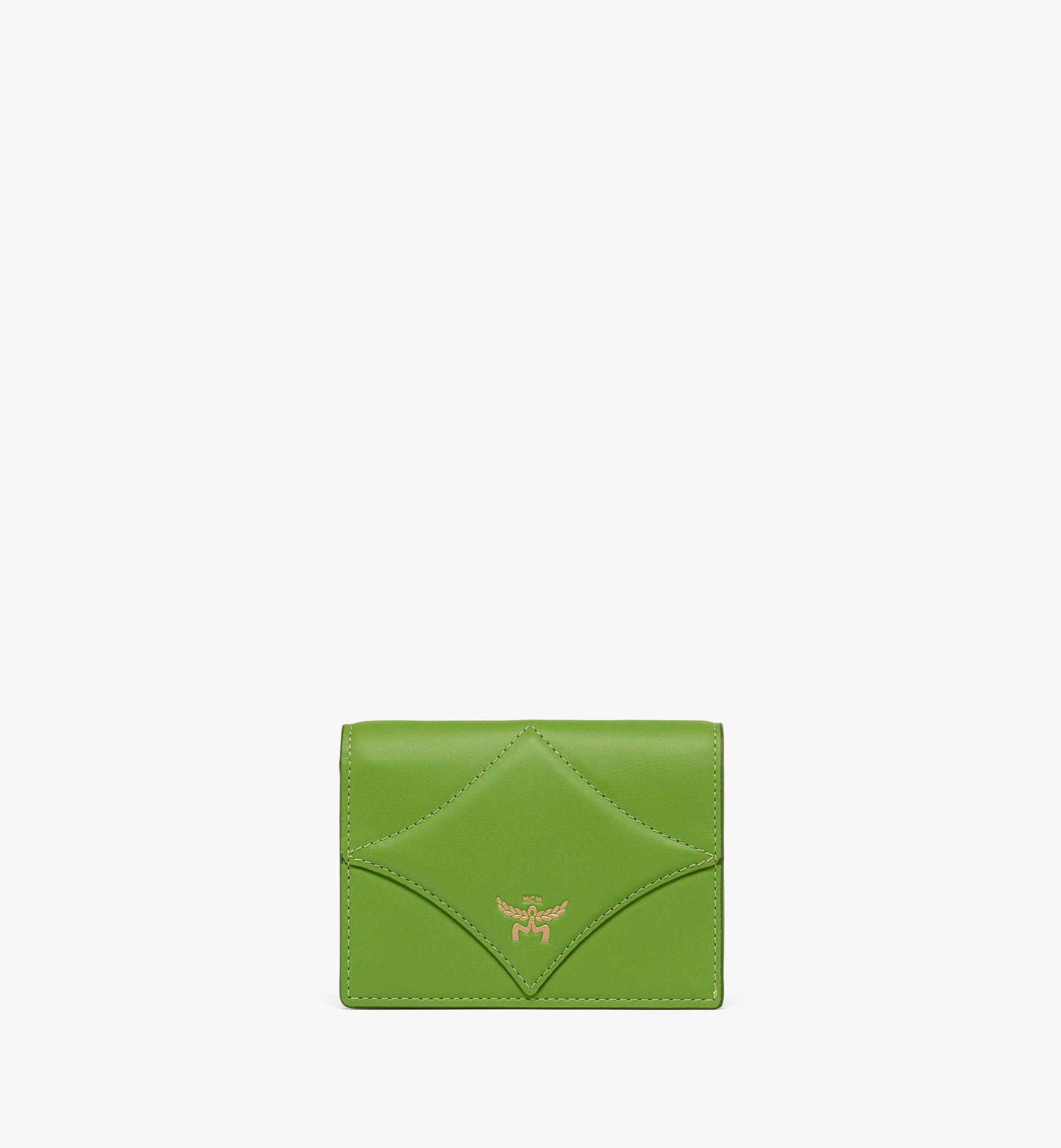 MCM Diamond Wallet in Calf Leather Green MYSEAAK01K2001 ほかの角度から見る 1