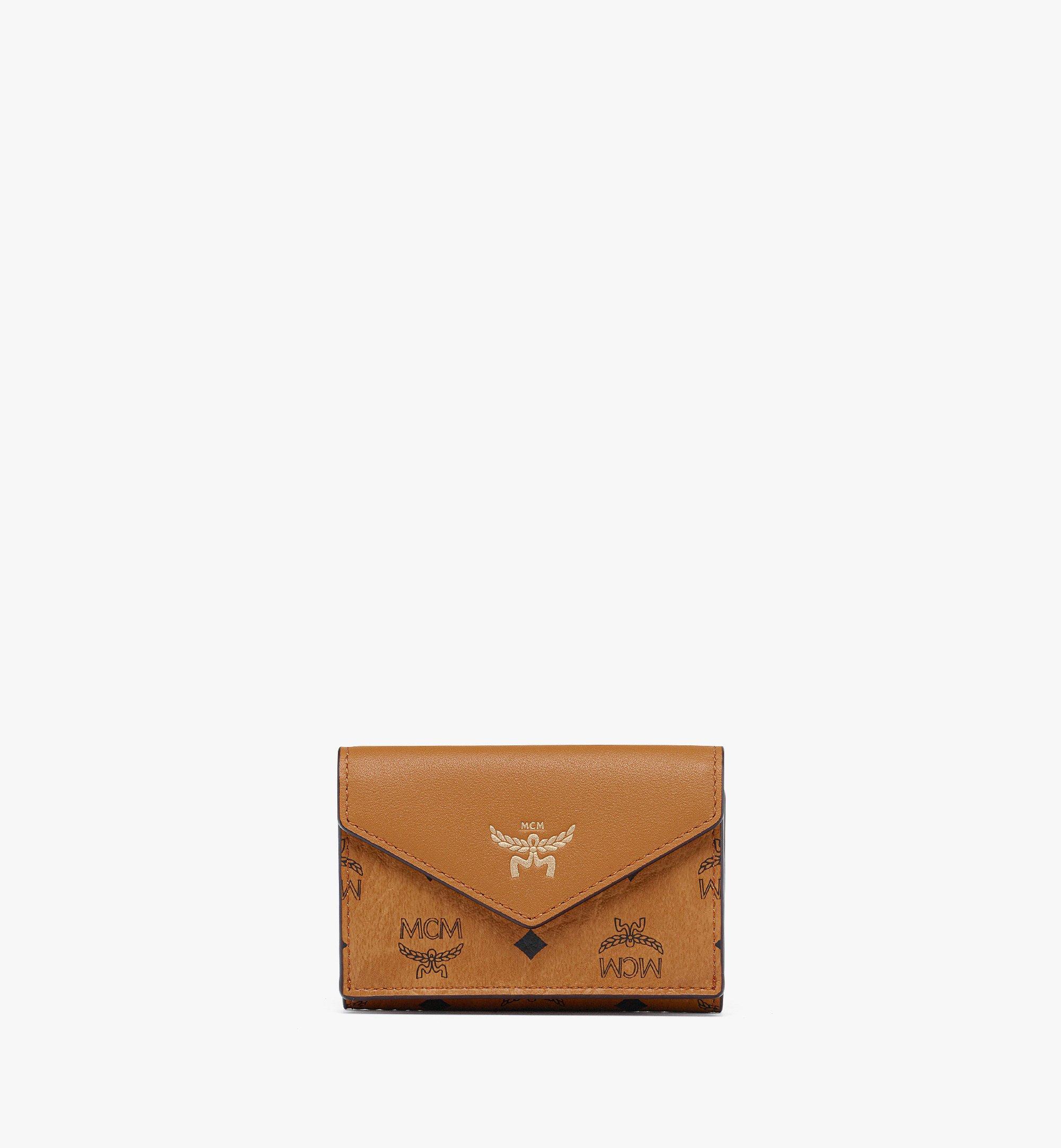 Mini Aren Trifold Wallet in Visetos Cognac | MCM ®JP