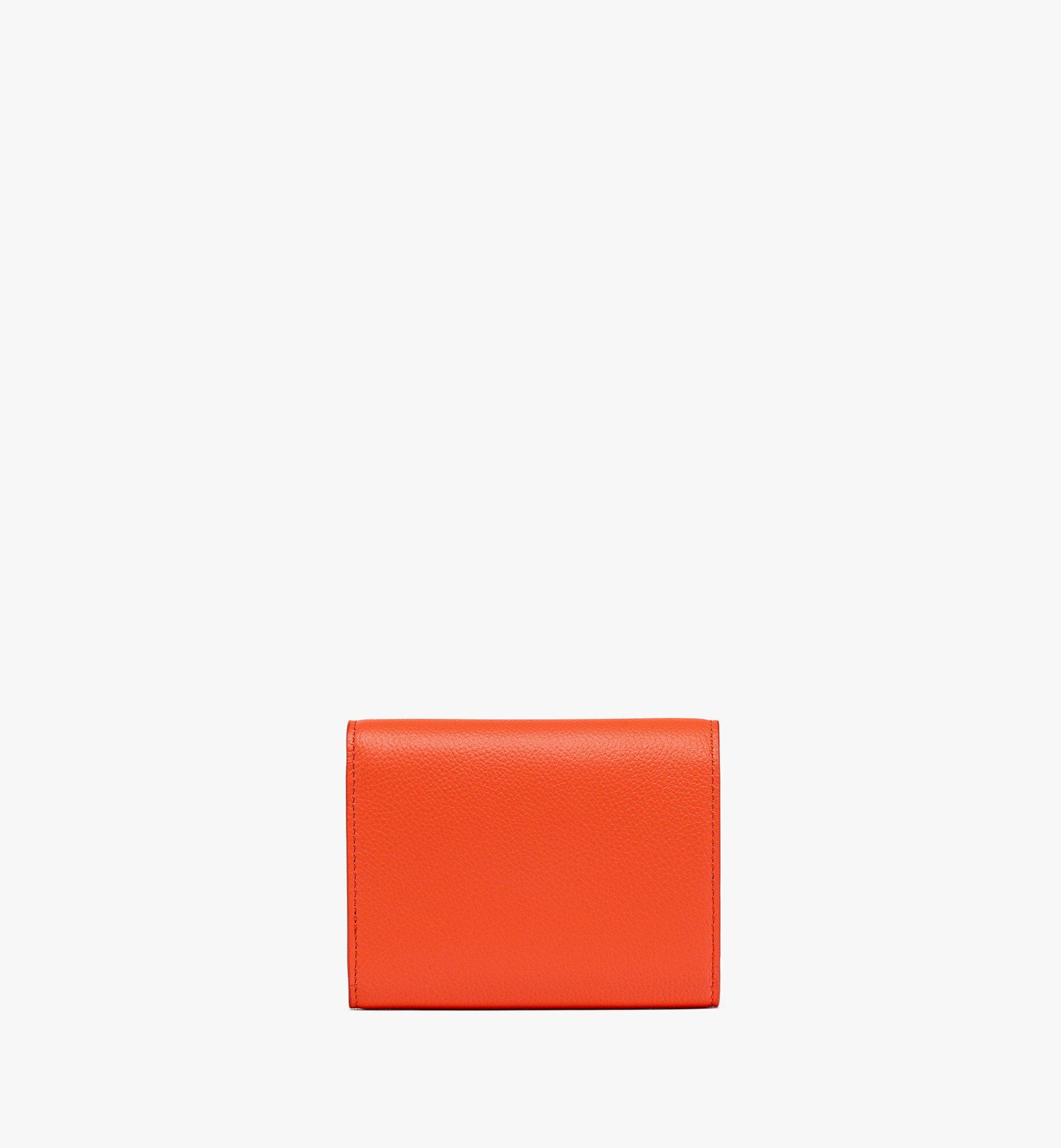 Small Himmel Trifold Wallet in Embossed Logo Leather Orange | MCM ®US