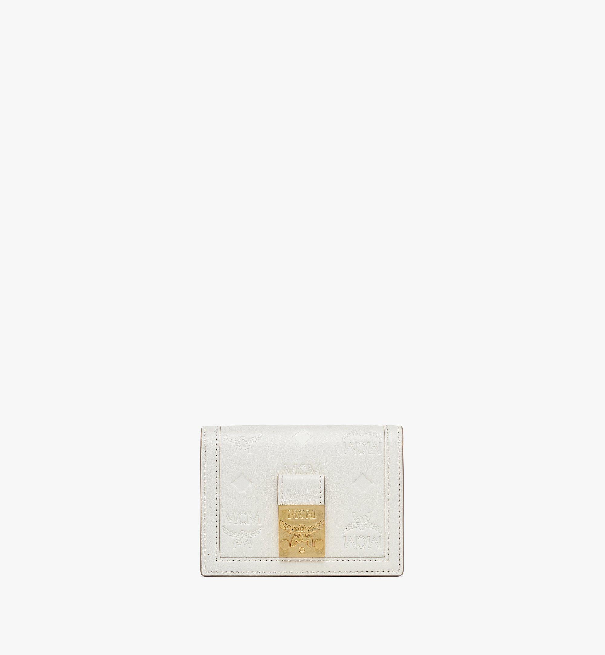 Mcm Tracy Wallet In Embossed Monogram Leather In White