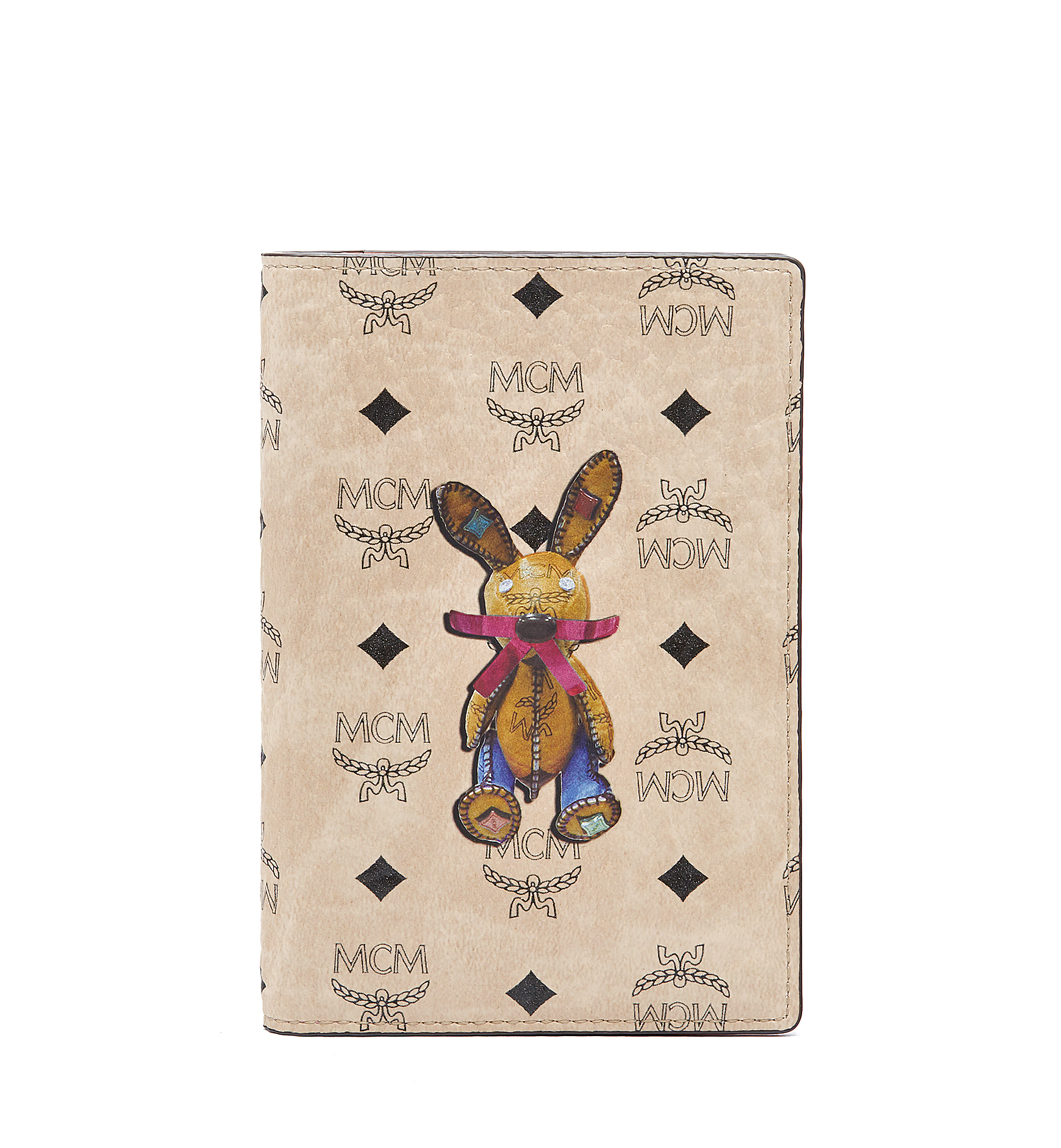 MCM Rabbit Passport Holder in Visetos Beige MYV6AXL45IG001 Alternate View 1