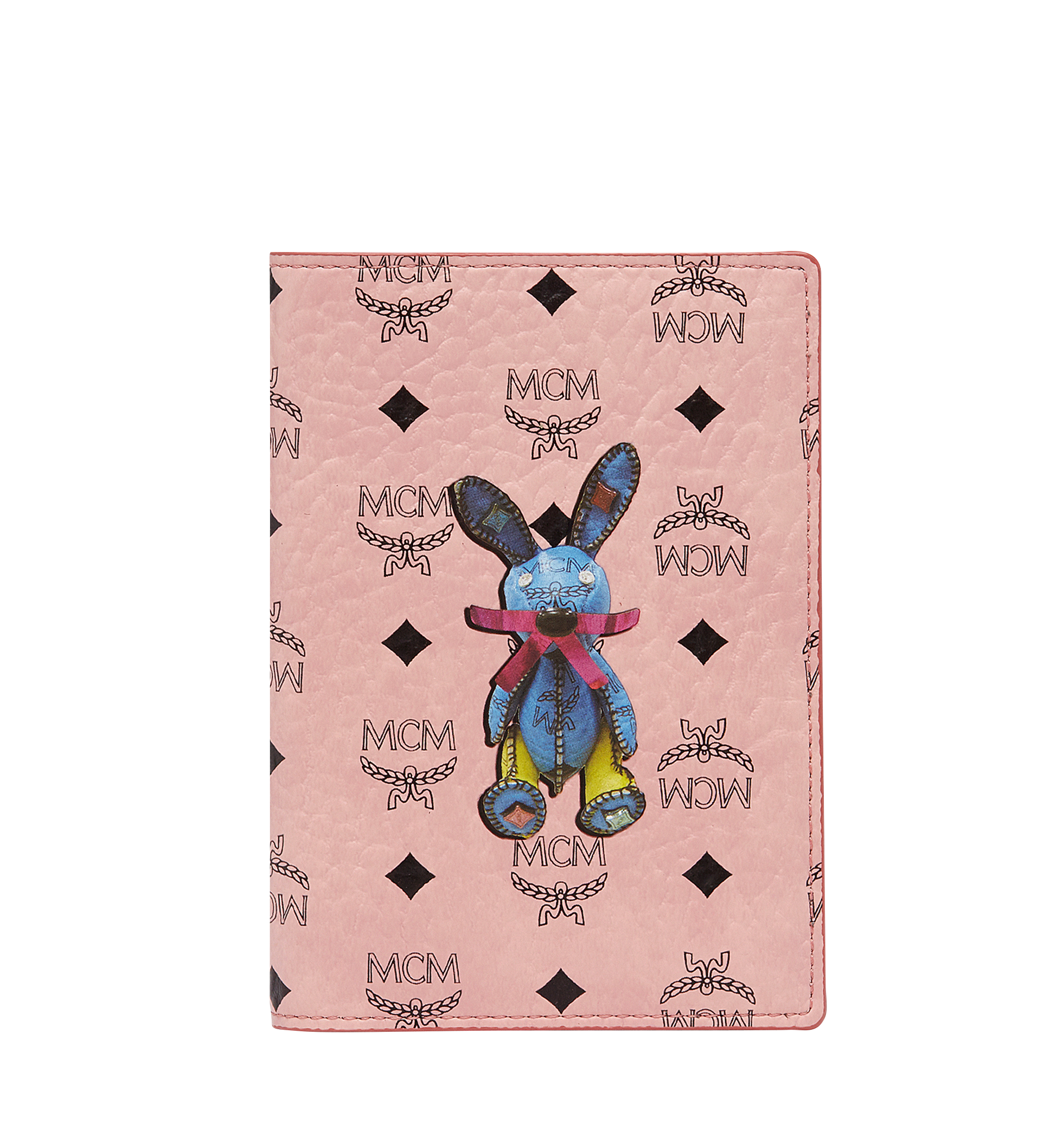 MCM Rabbit Passport Holder in Visetos Pink MYV8SXL45PZ001 Alternate View 1