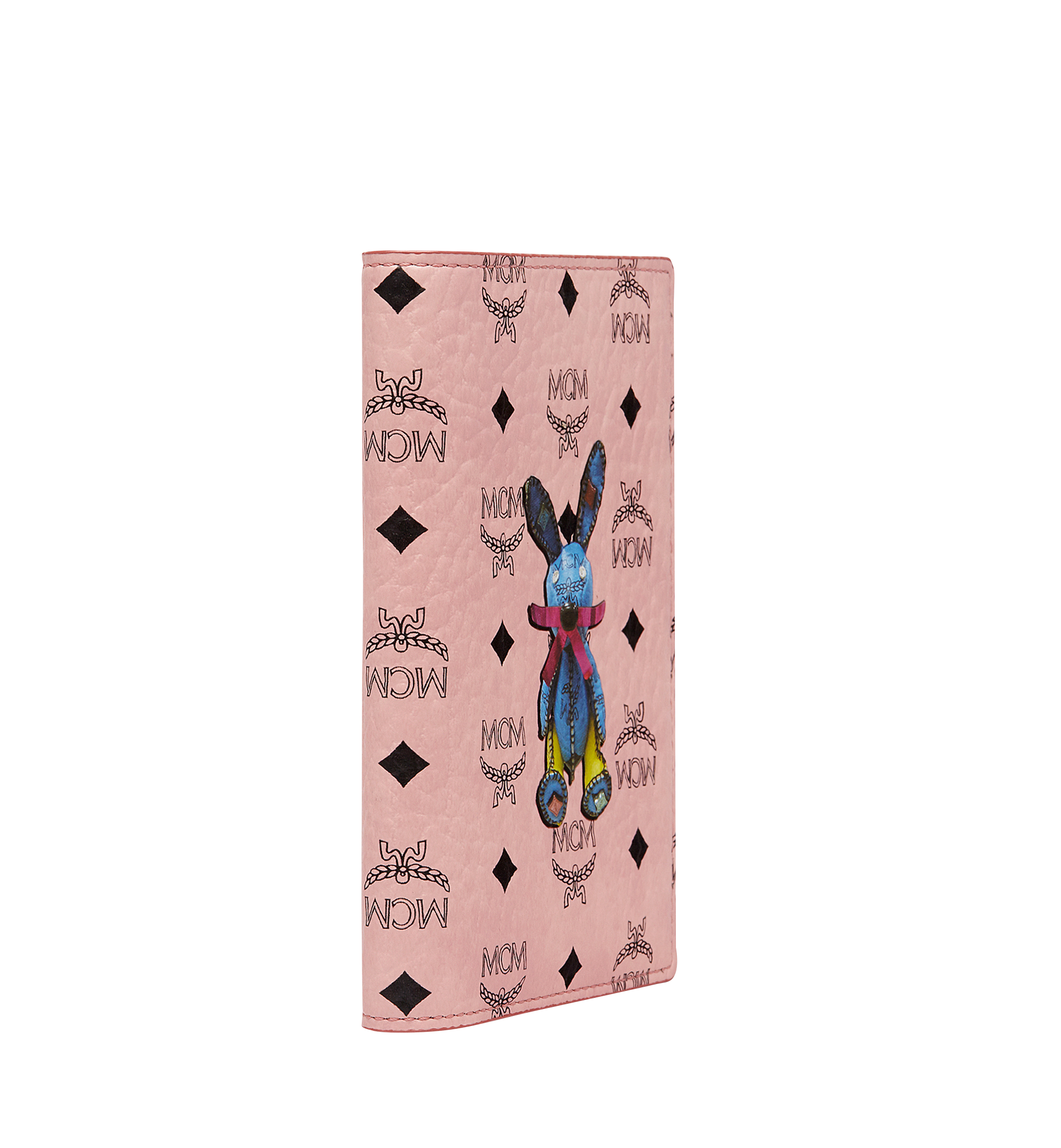 MCM Rabbit Passport Holder in Visetos Pink MYV8SXL45PZ001 Alternate View 1