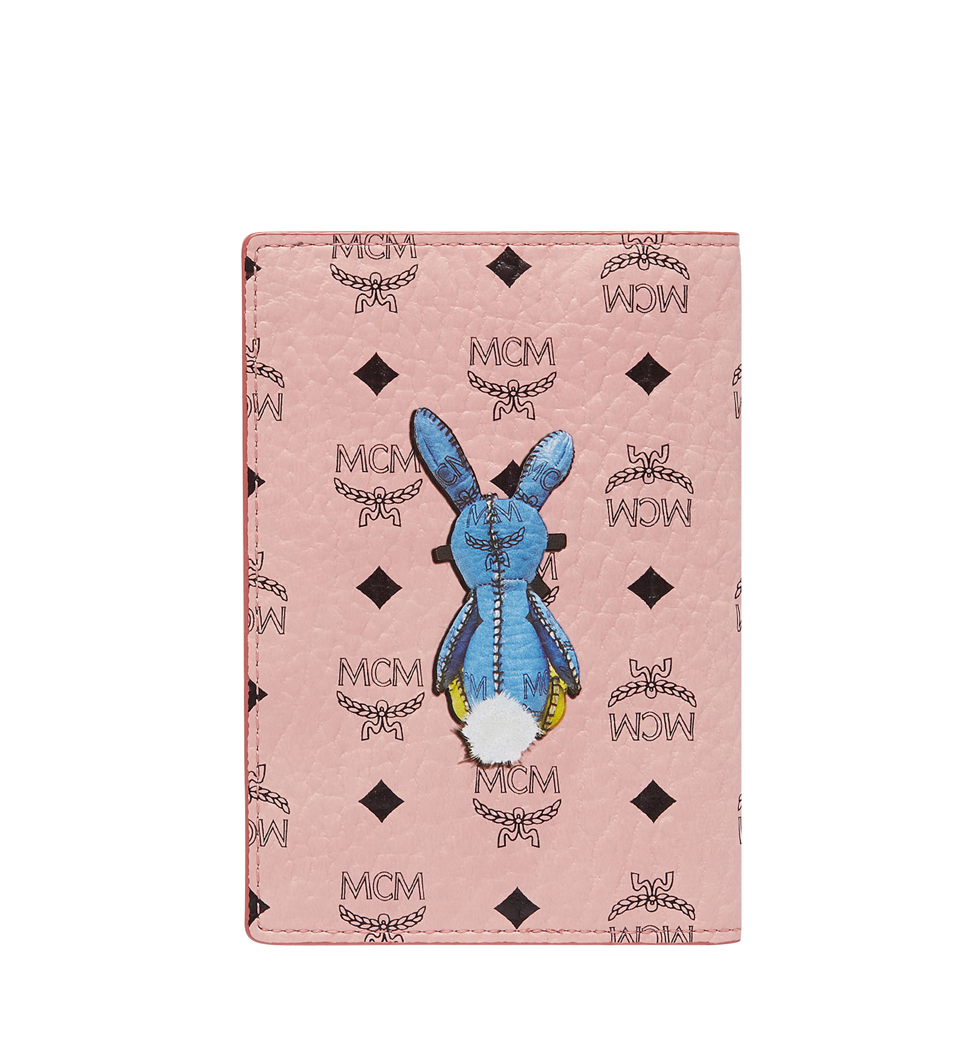 MCM Rabbit Passport Holder in Visetos Pink MYV8SXL45PZ001 Alternate View 2