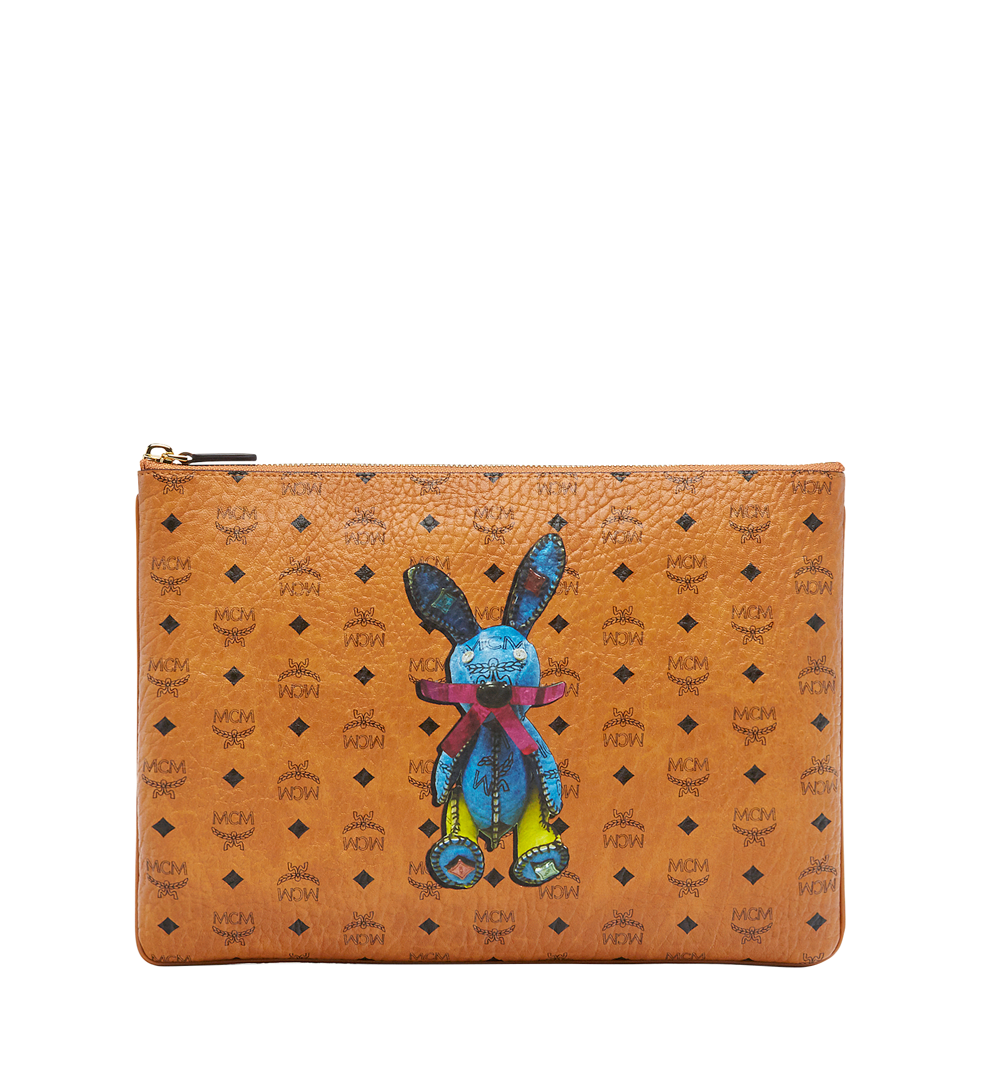 MCM 'rabbit' Zipped Clutch in Brown