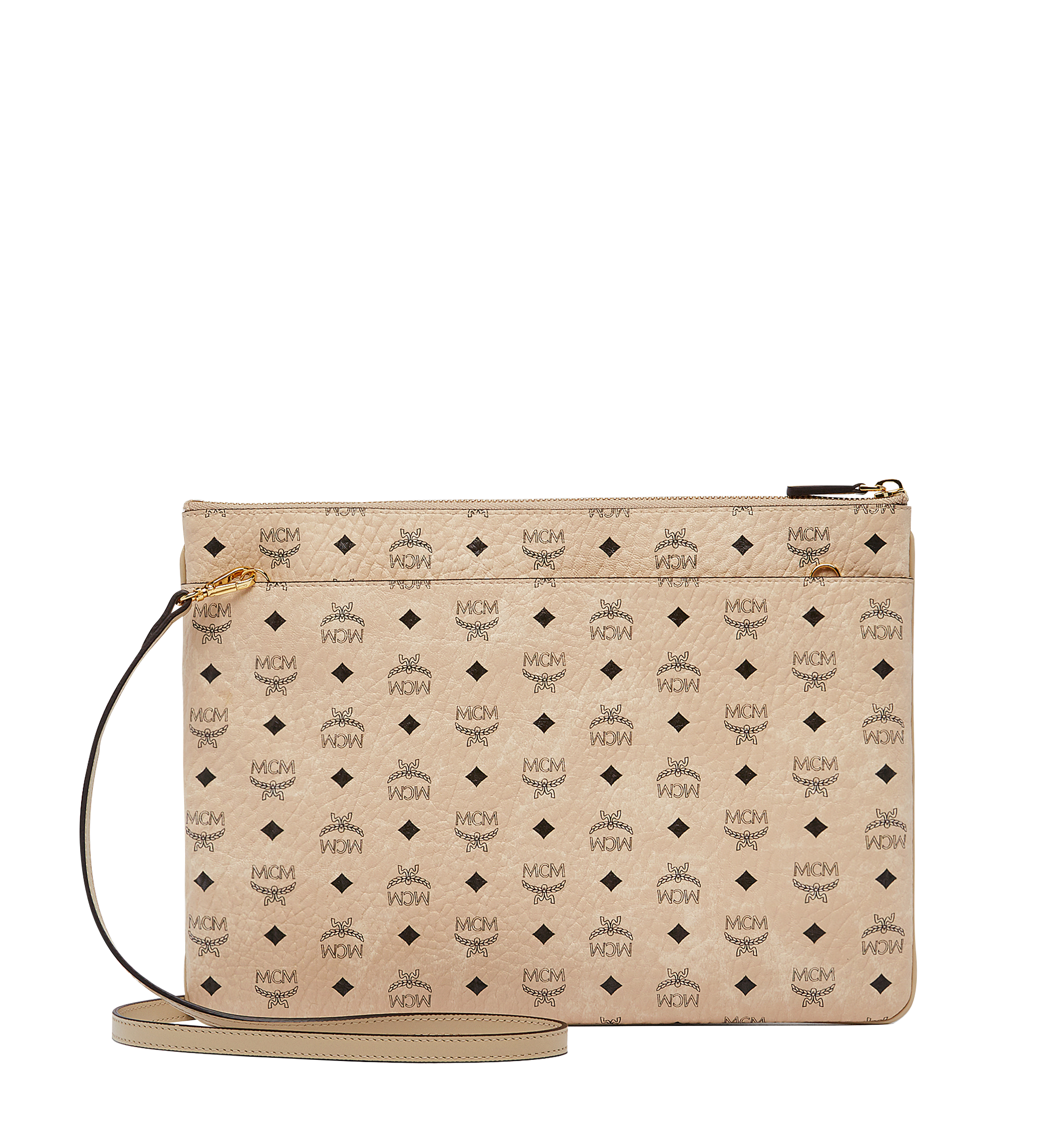 MCM Rabbit Crossbody Pouch in Visetos Beige MYZ6AXL81IG001 Alternate View 2