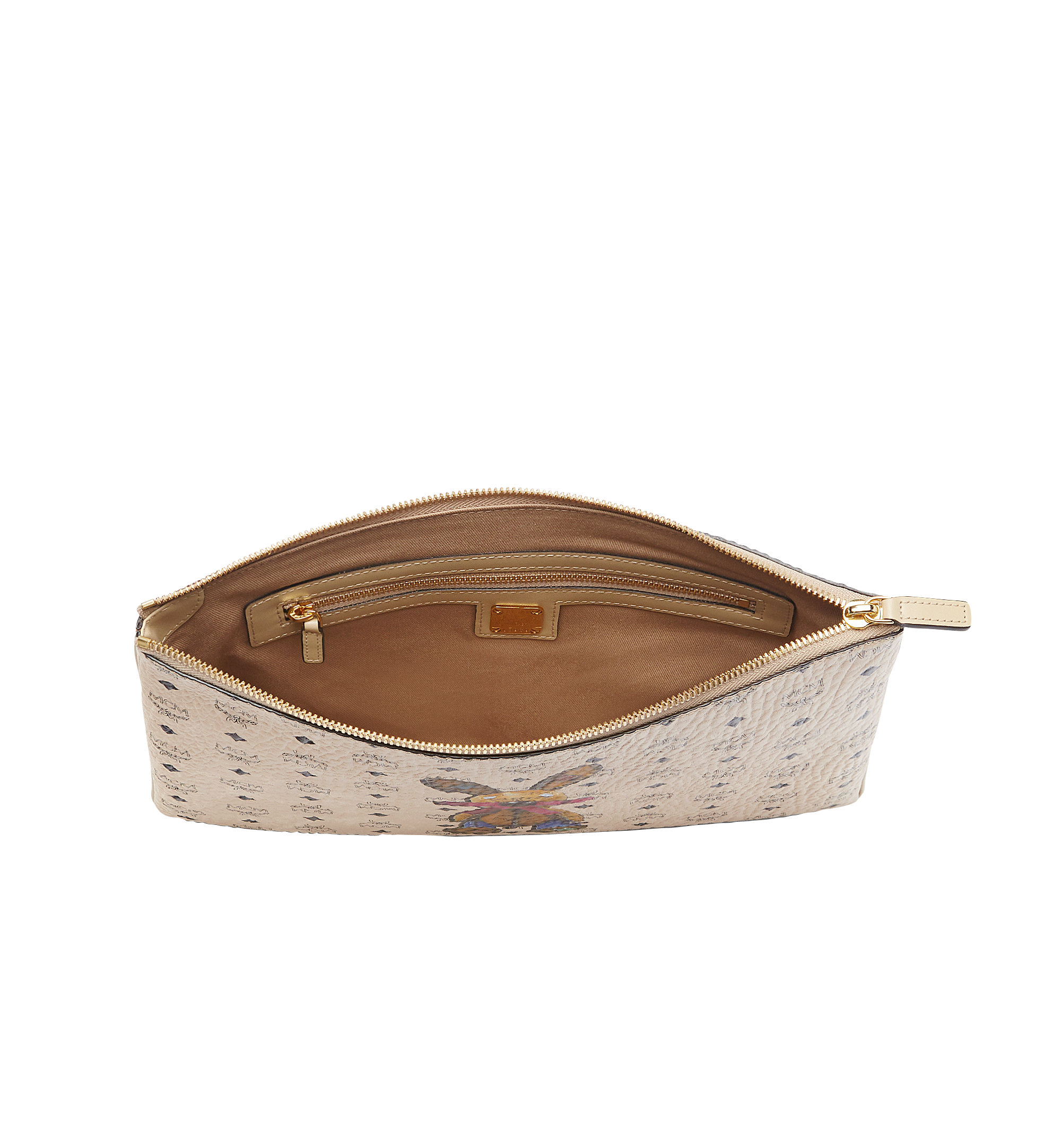 MCM Rabbit Crossbody Pouch in Visetos Beige MYZ6AXL81IG001 Alternate View 3