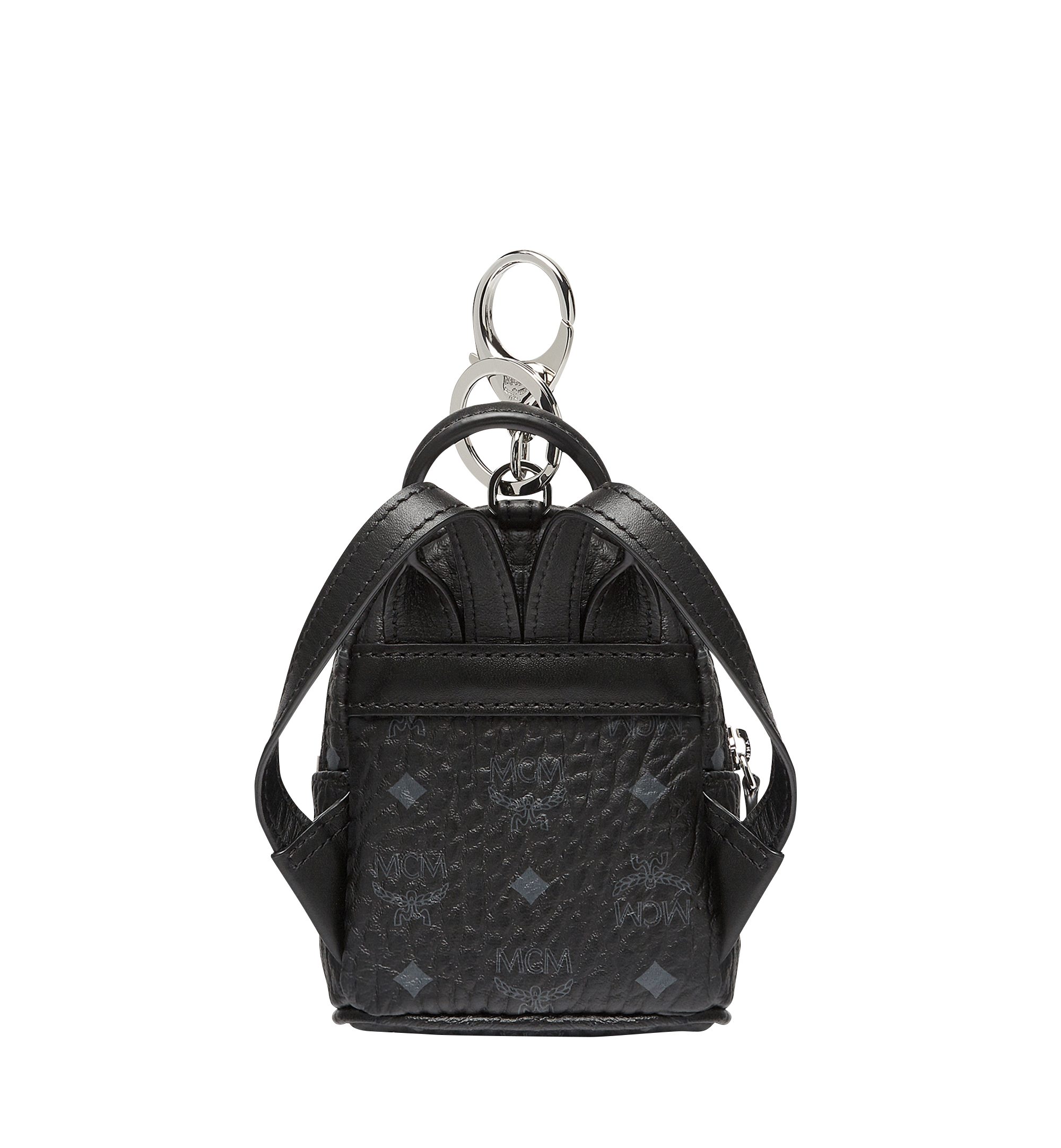 MCM Backpack Charm in Visetos Black MYZ7AVE26BK001 Alternate View 3
