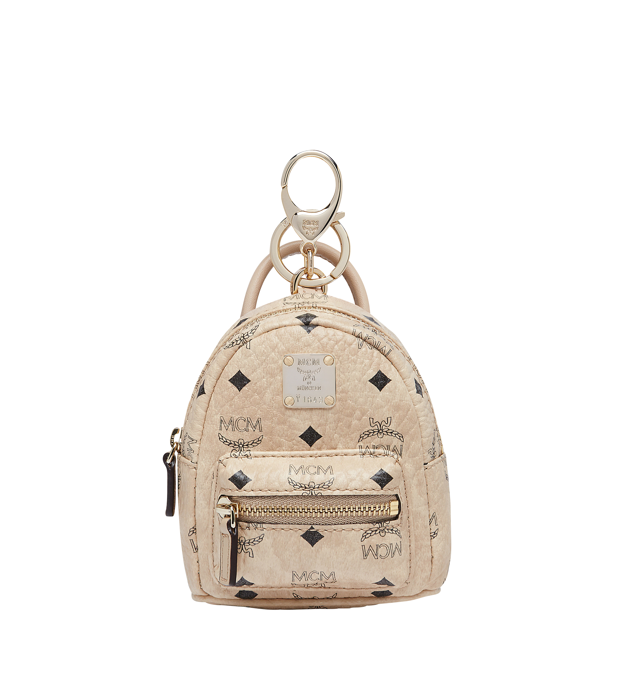 MCM Backpack Charm in Visetos Beige MYZ7AVE26IG001 Alternate View 1