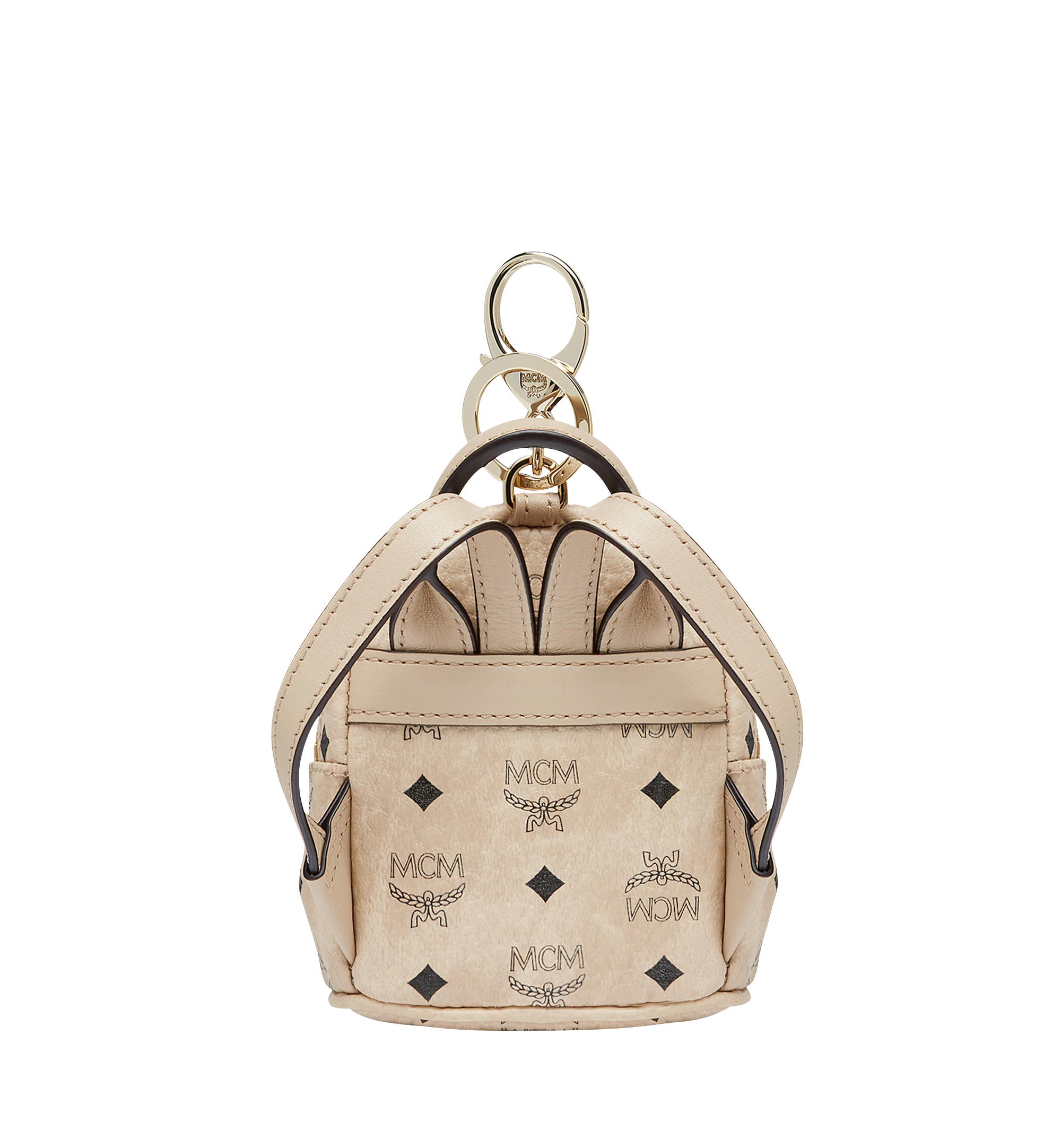 MCM Backpack Charm in Visetos Beige MYZ7AVE26IG001 Alternate View 3