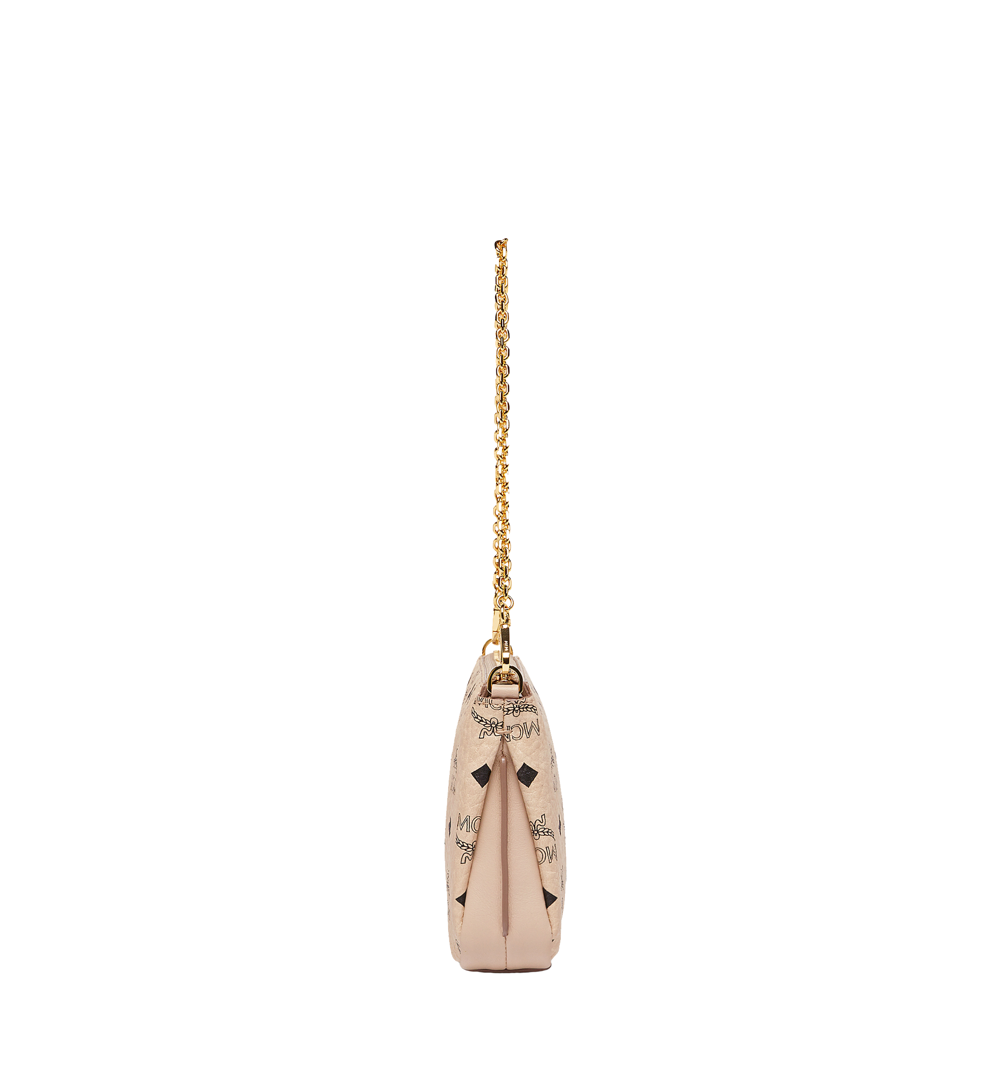 MCM Rabbit Top Zip Shoulder Bag in Visetos Beige MYZ7AXL22IG001 Alternate View 2