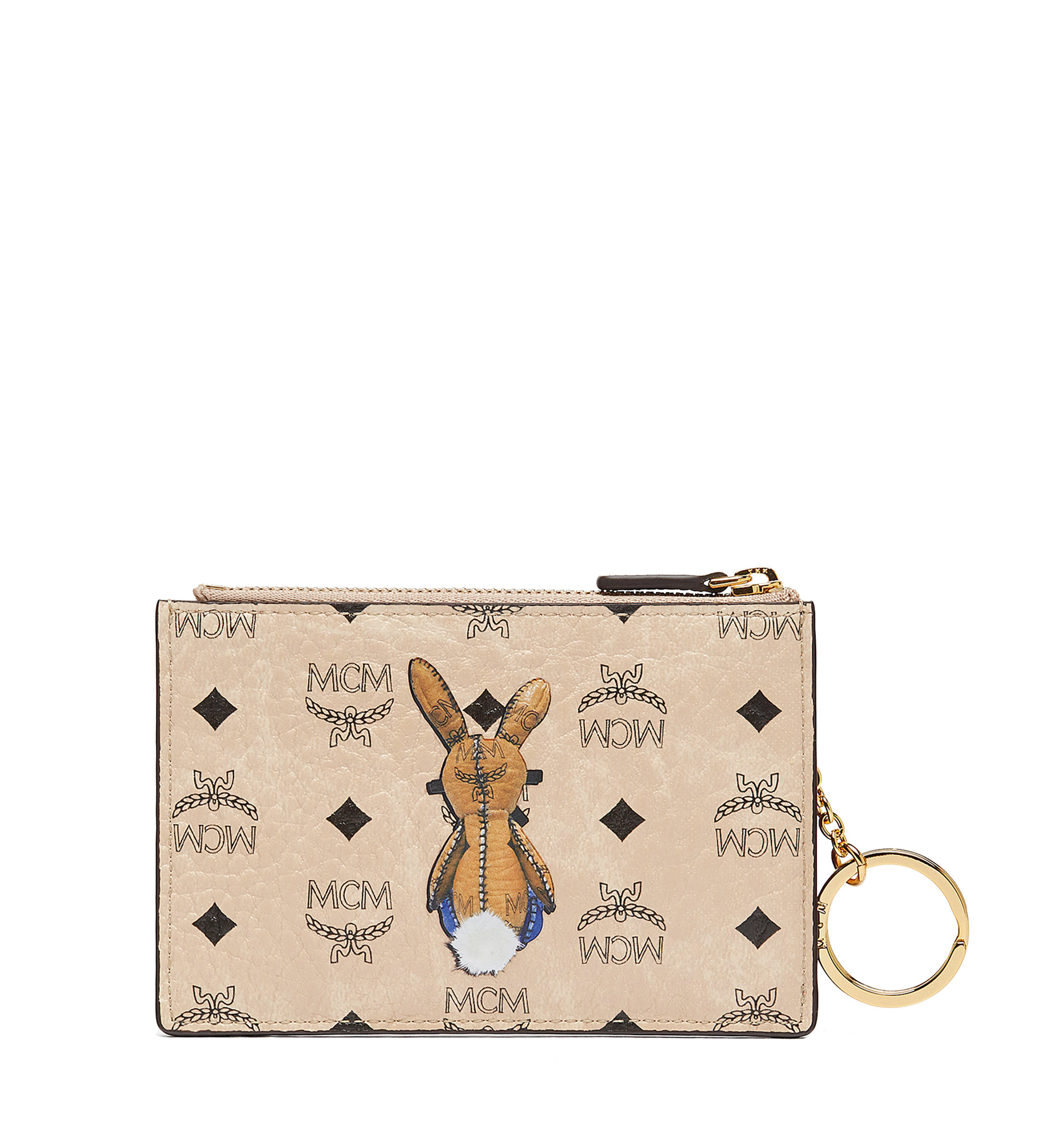 MCM Rabbit Keycase in Visetos Beige MYZ7SXL56IG001 Alternate View 2
