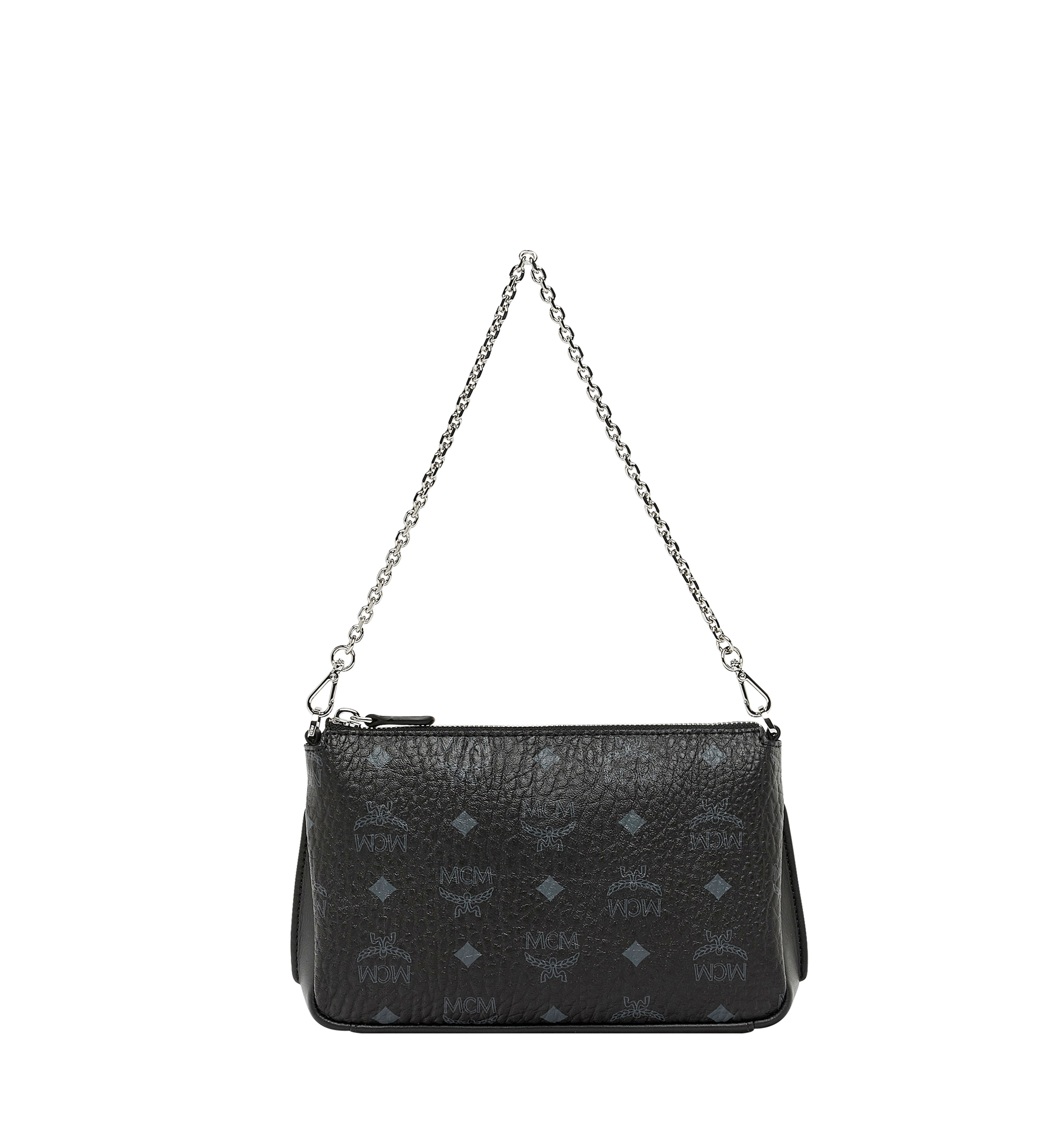 mcm millie top zip shoulder bag in visetos