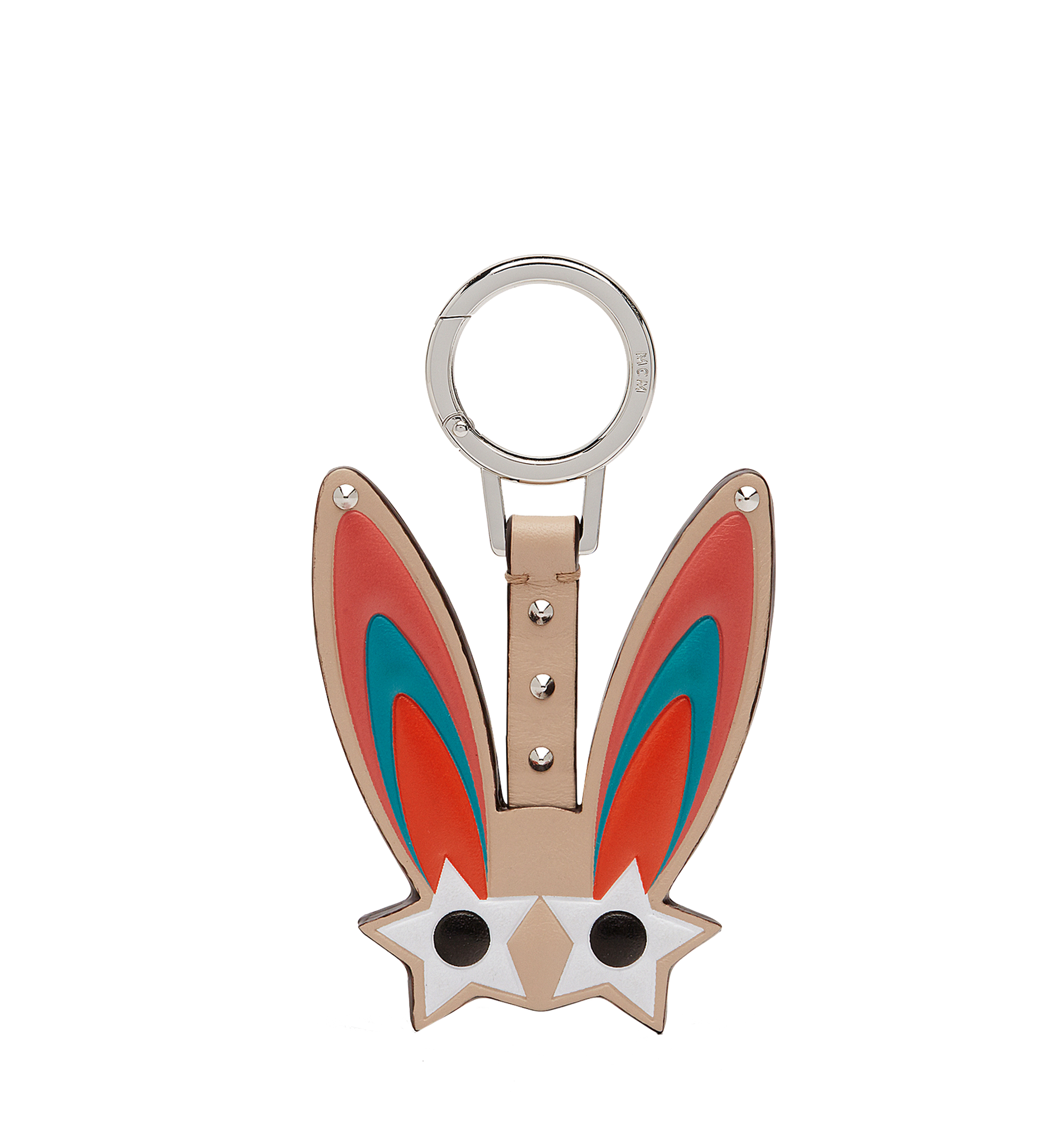 MCM Star Eyed Bunny Charm in Leather Beige MYZ8SME90IG001 Alternate View 1