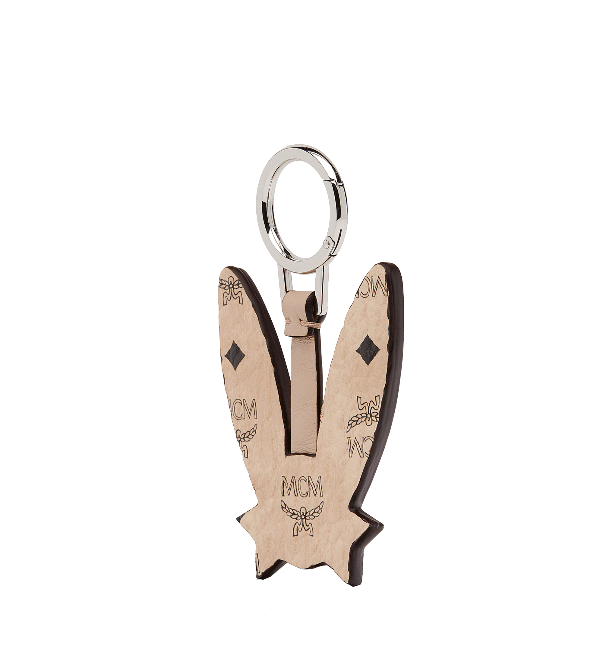 MCM Star Eyed Bunny Charm in Leather Beige MYZ8SME90IG001 Alternate View 1