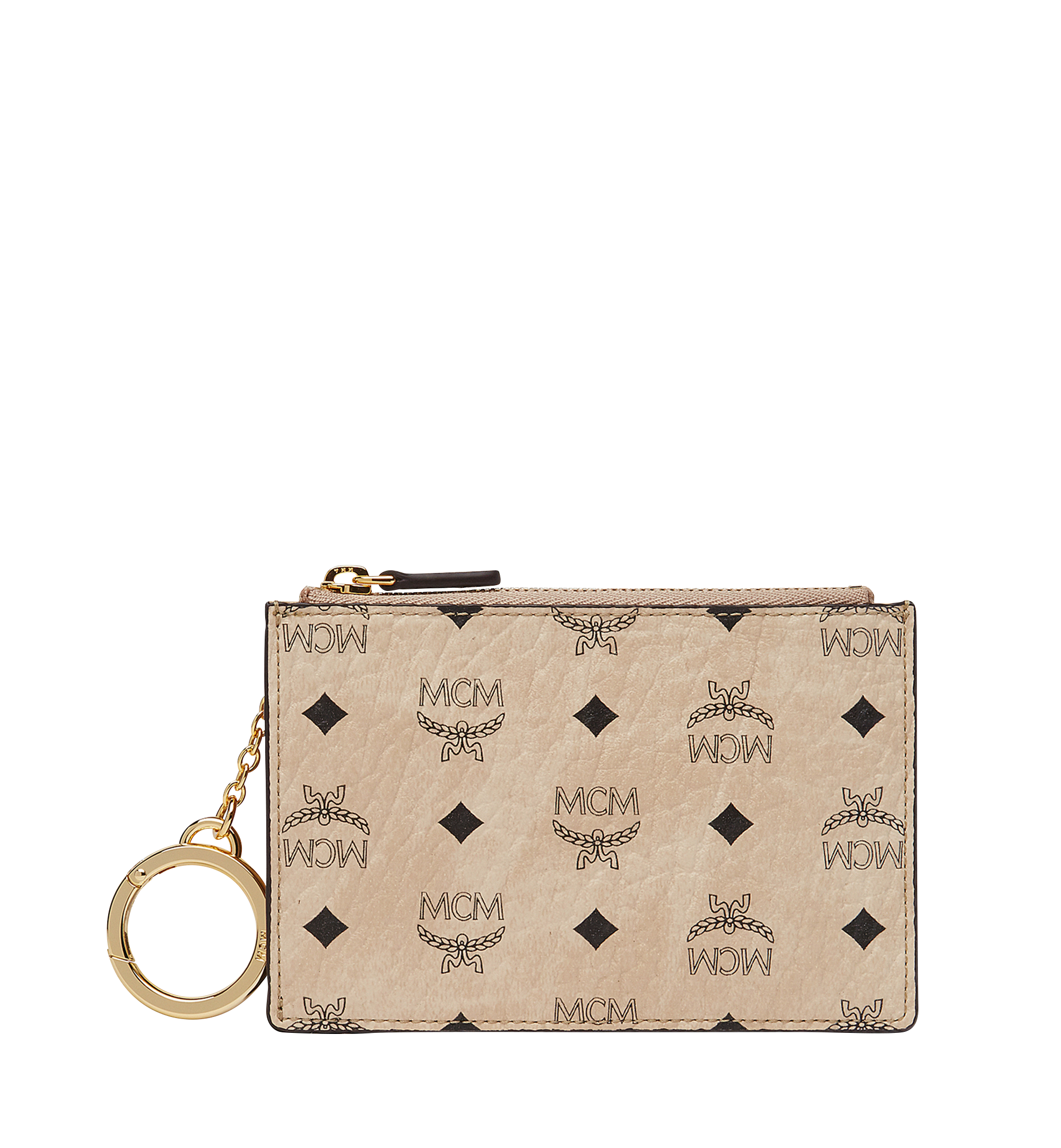 MCM Key Pouch in Visetos Original Beige MYZ8SVI06IG001 Alternate View 1