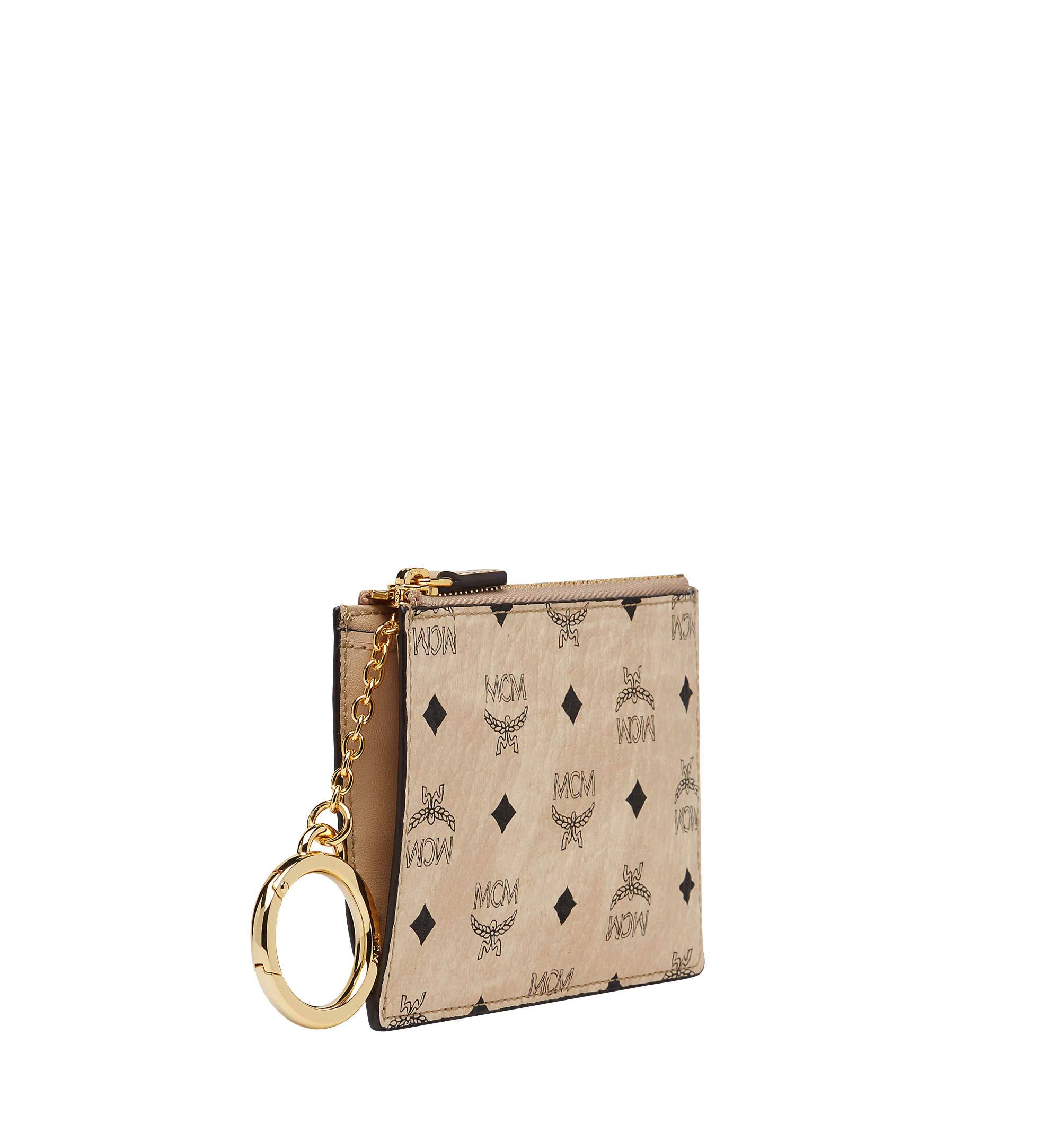 MCM Key Pouch in Visetos Original Beige MYZ8SVI06IG001 Alternate View 1