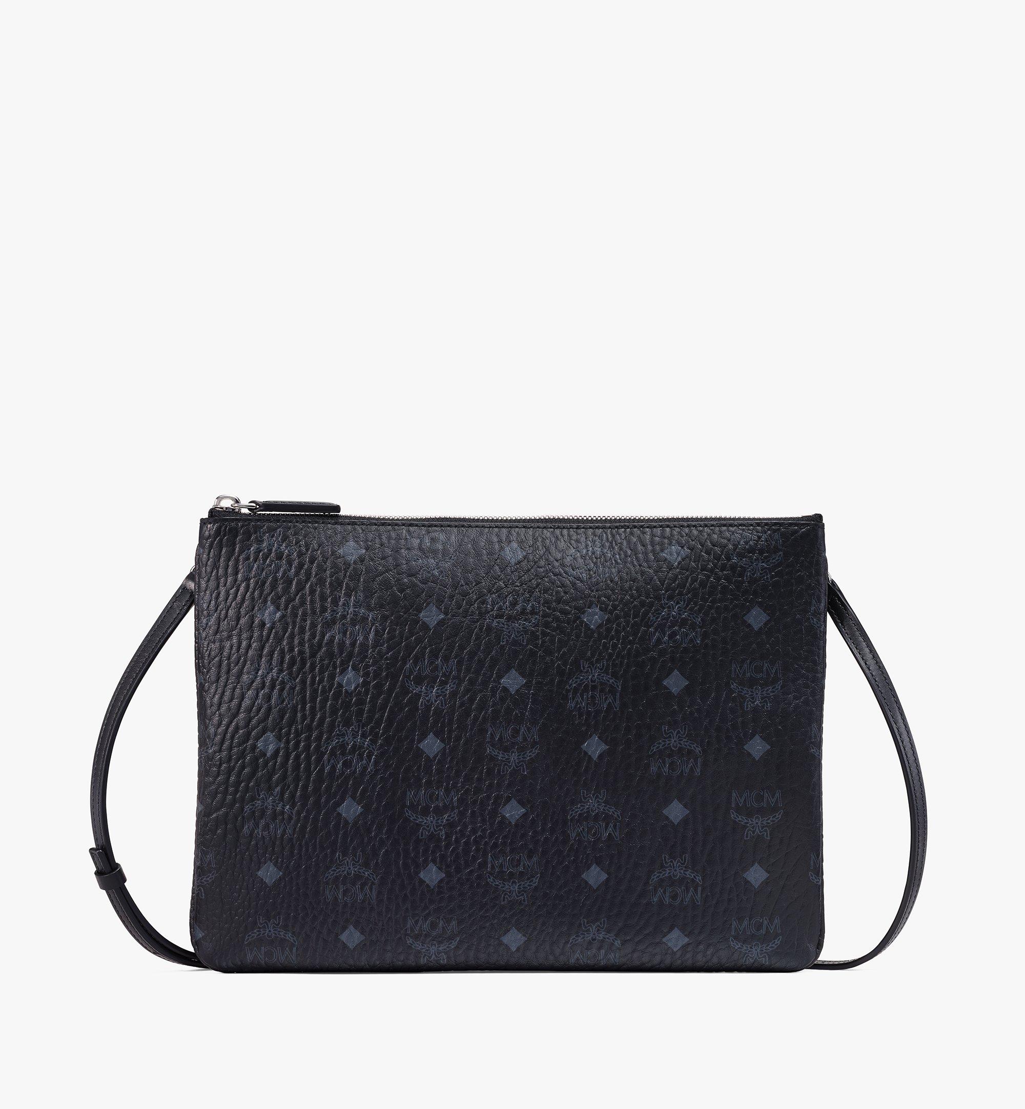 Medium Crossbody Pouch in Visetos Original Black