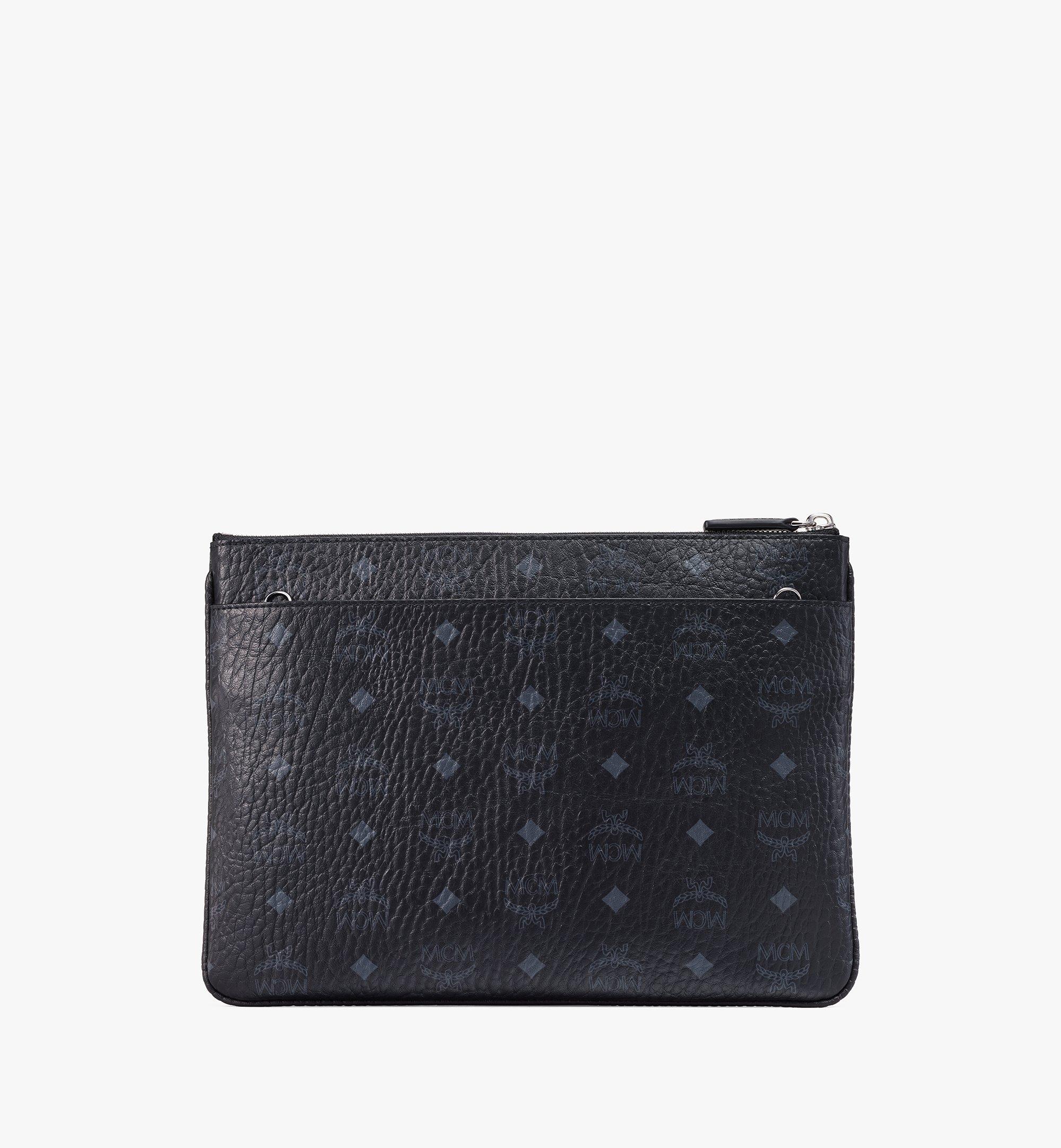 Medium Crossbody Pouch in Visetos Original Black