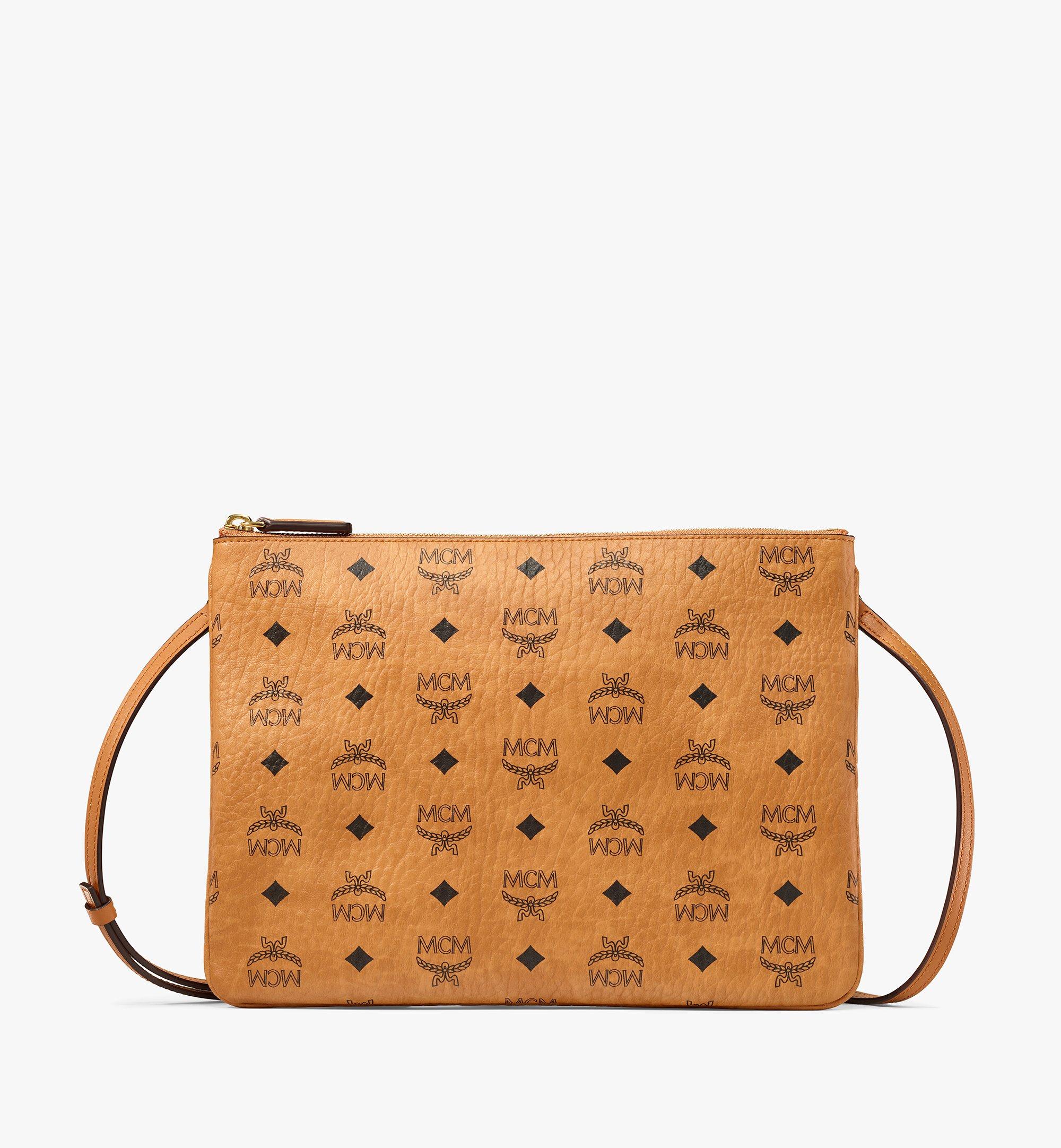 Mcm foldover clearance clutch crossbody bag