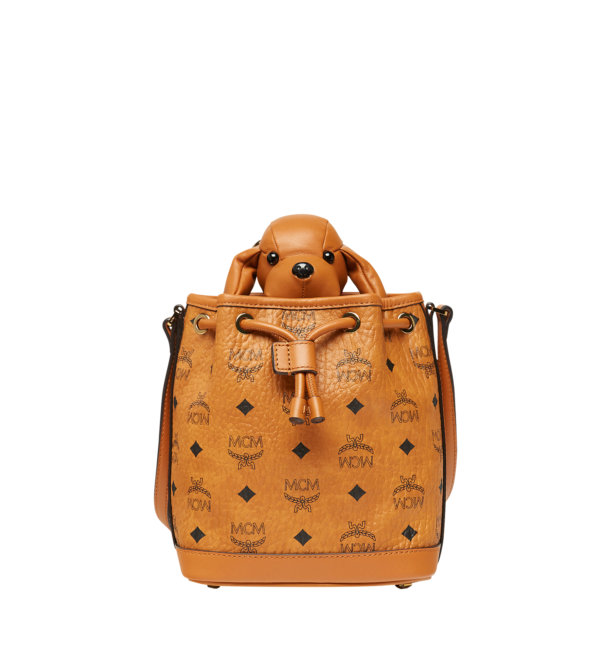 MCM Dog Doll Drawstring in Visetos Cognac MYZ8SXL46CO001 Plus de photos 1