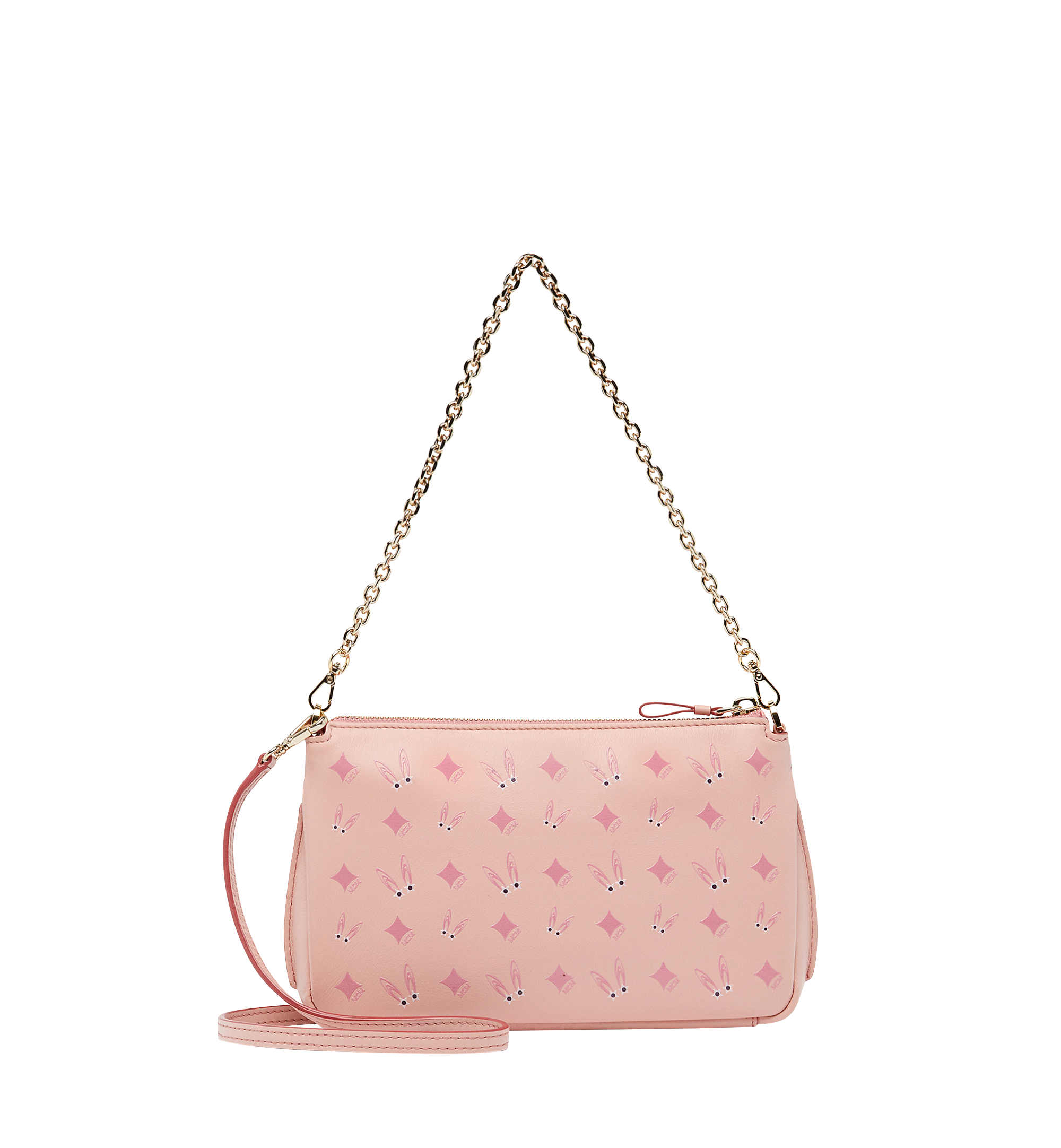 Medium Rabbit Top Zip Crossbody in Leather Pink MCM ®CH